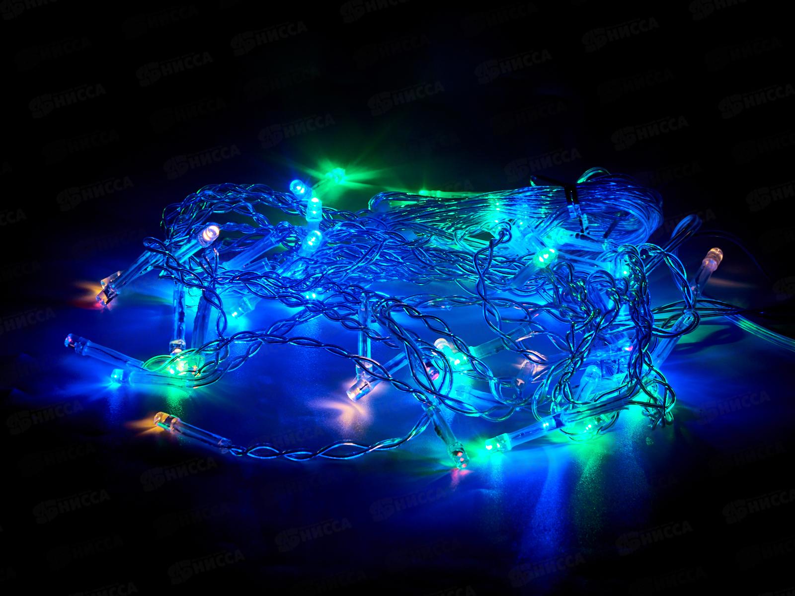 Гирлянда 1,5м*50см Бахрома 48LED мульти 196-077