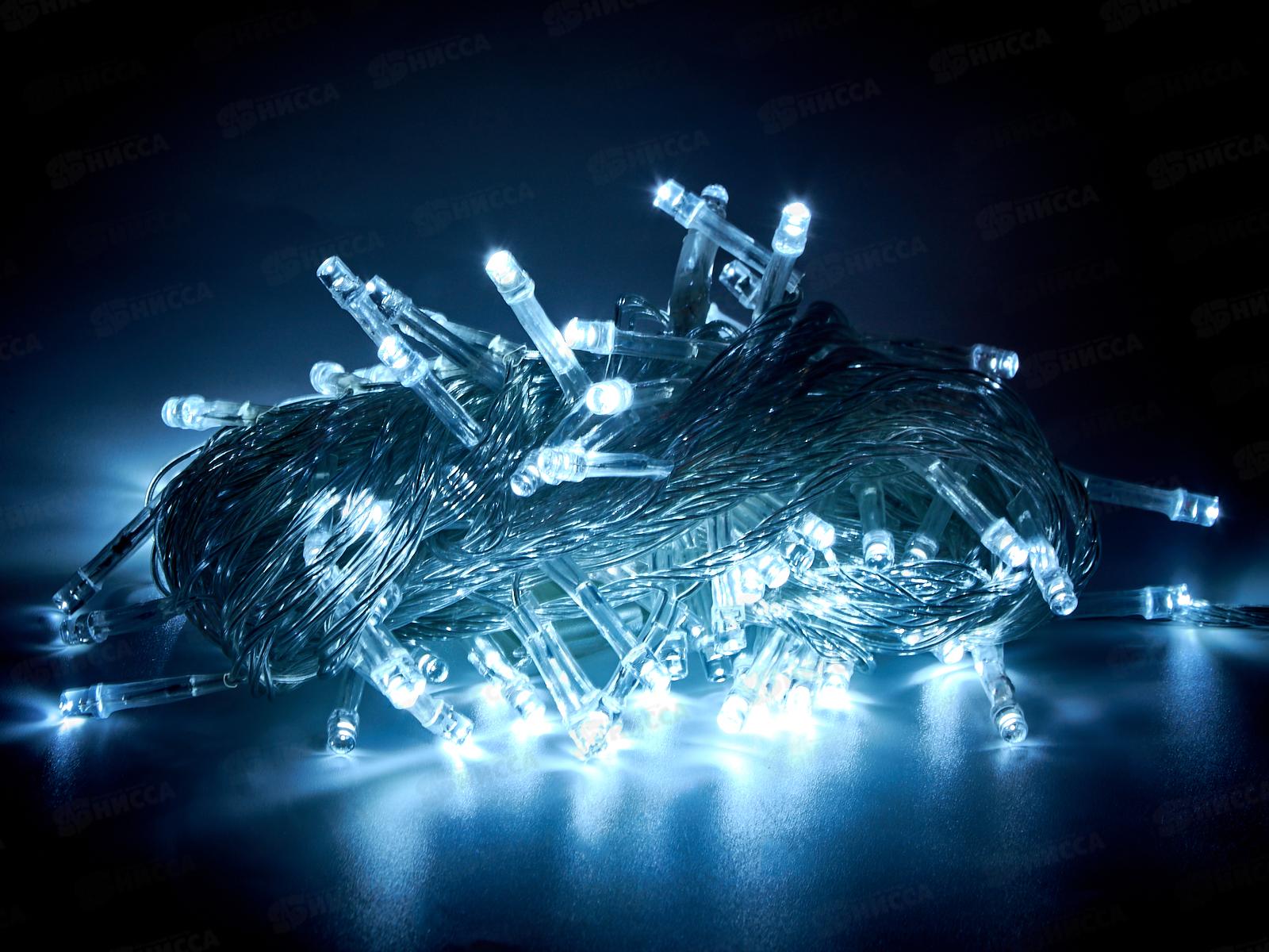 Гирлянда 9,5м 100LED 8 режимов белый 129-020