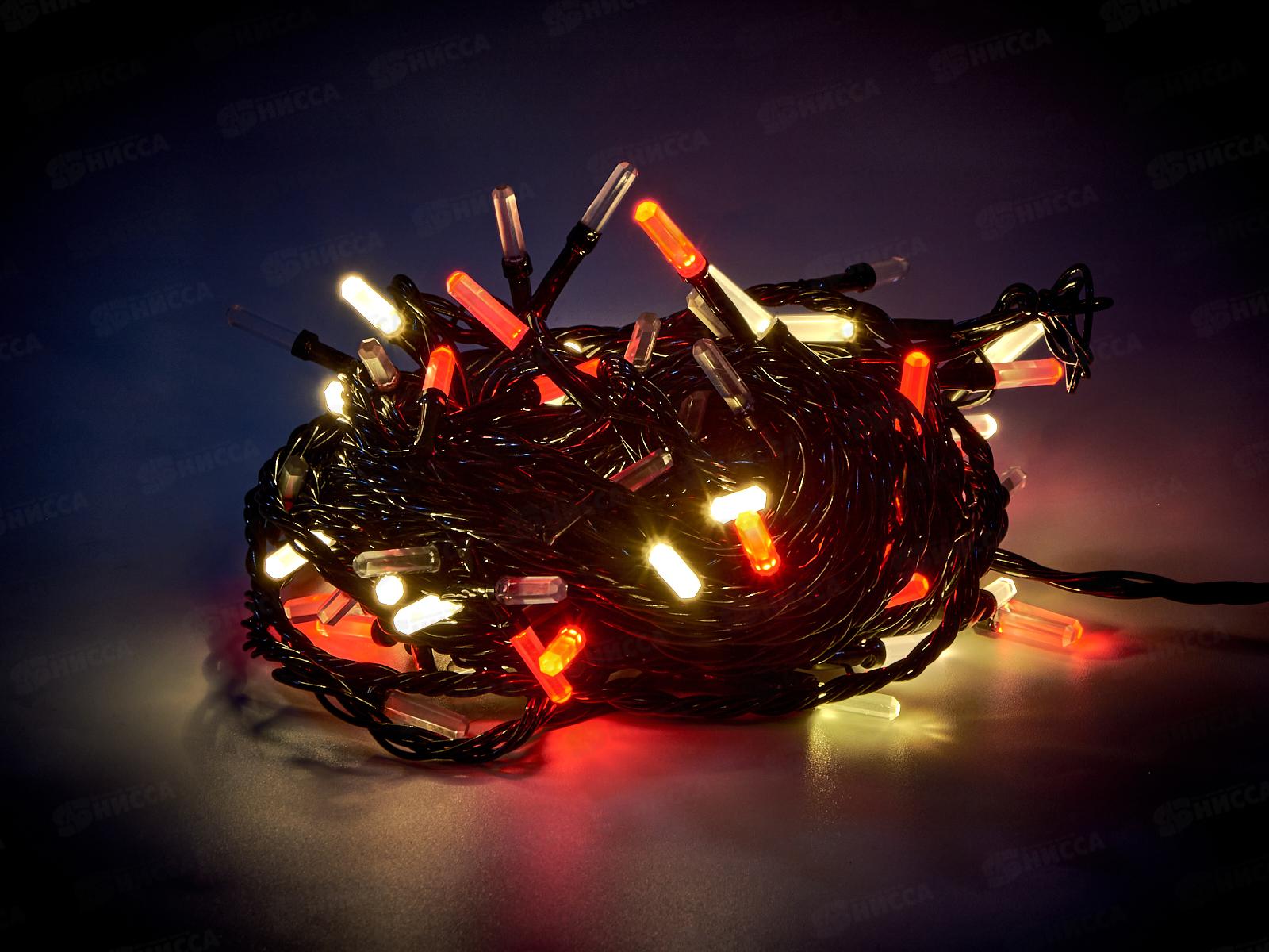 Гирлянда 9,5м Кристаллы 100LED 8 режимов  мульти 129-038