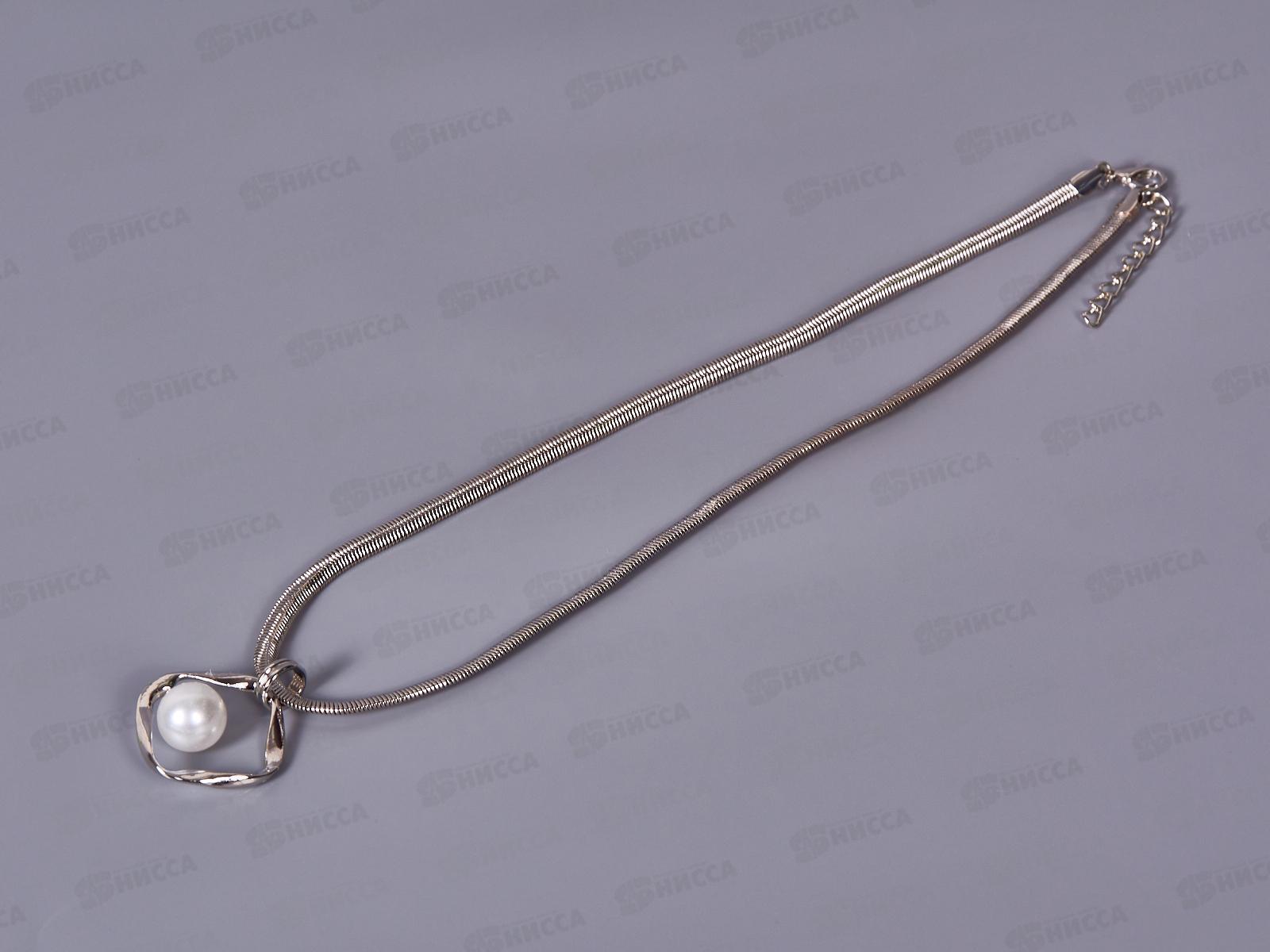 Кулон "Стиль" бусина в овале 40см белый 10203524