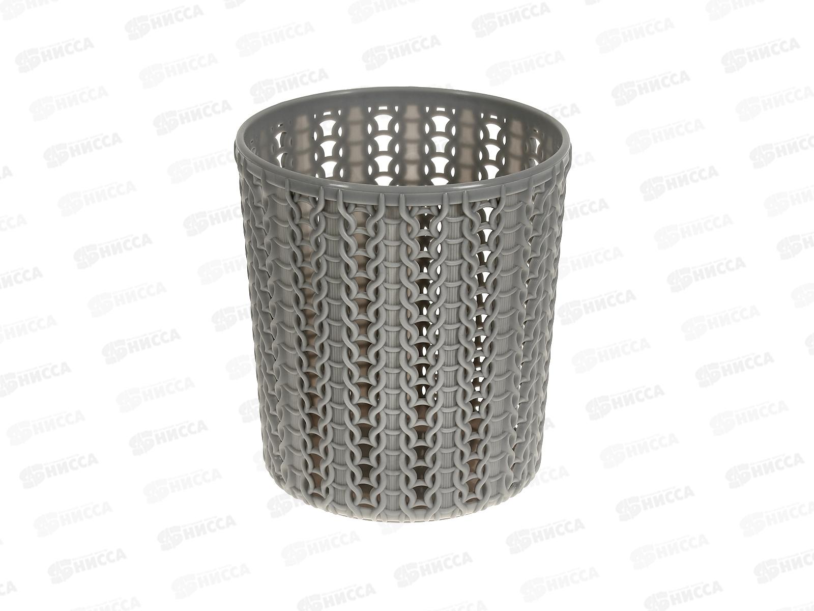 Подставка ВЯЗАНИЕ круглая Серый М2384 *20