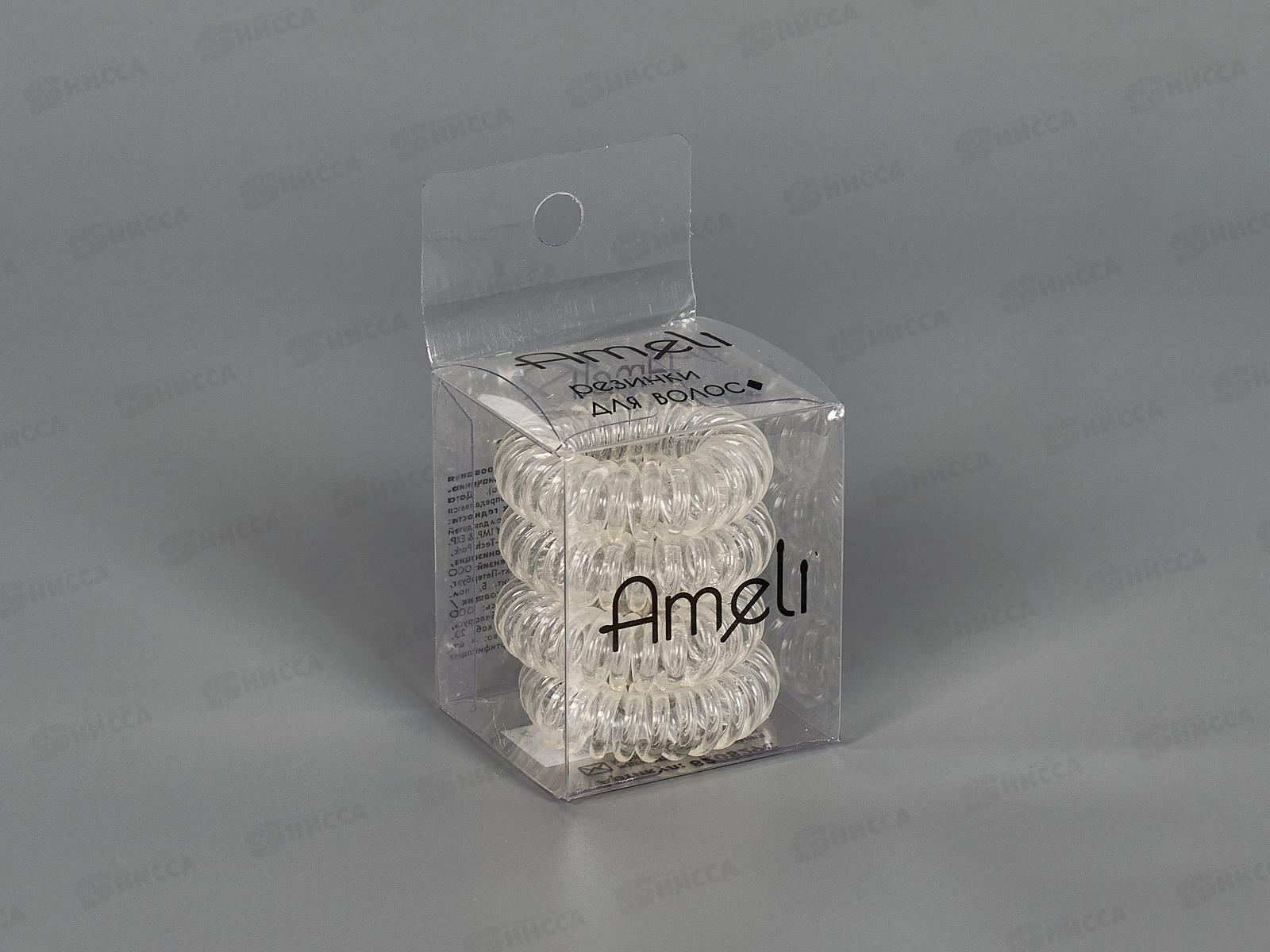 Ameli Набор резинок для волос Силикон ПВХ 3,5см Прозр 4шт