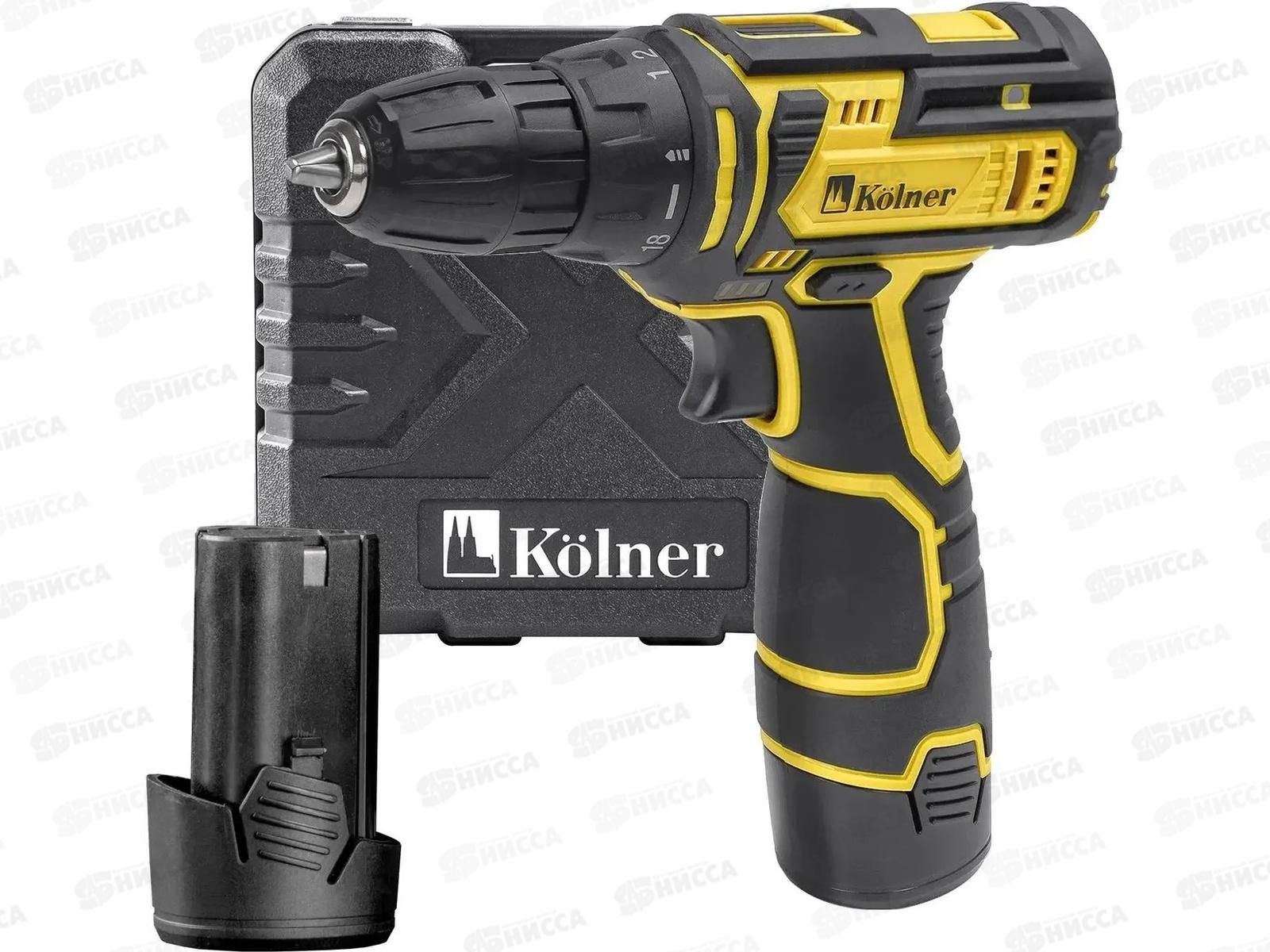 Дрель-шуруповерт аккумуляторный 12В 20Нм 650об/мин, Kolner KCD 12-2LC *10