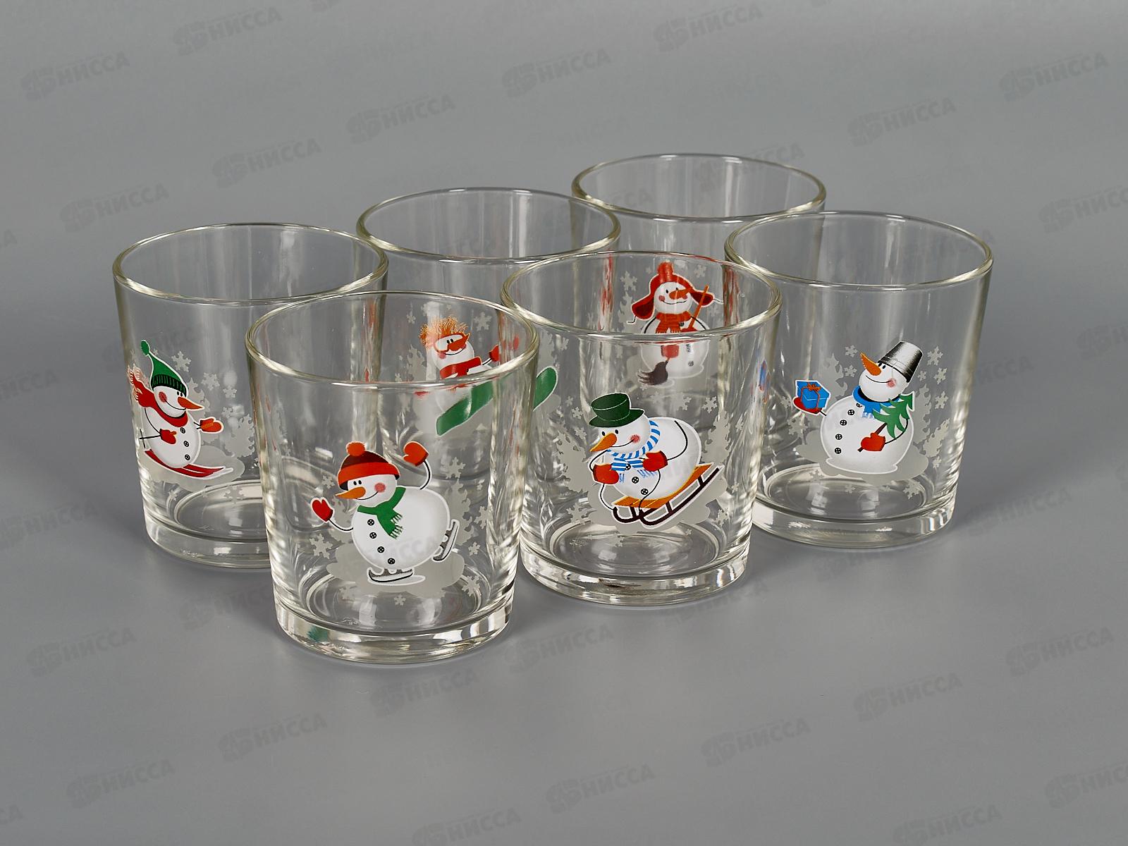 Набор стаканов для коктейля низ. 6шт (снеговики) Д048/130