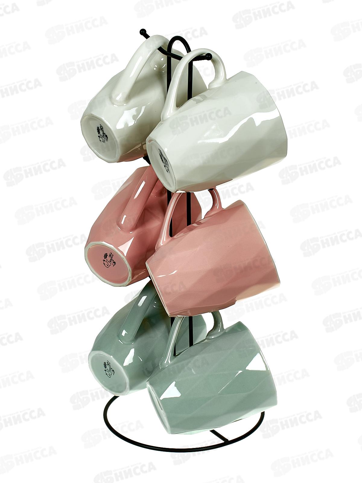 Набор 202371 6 кружки 380мл на металлическом стенде *4