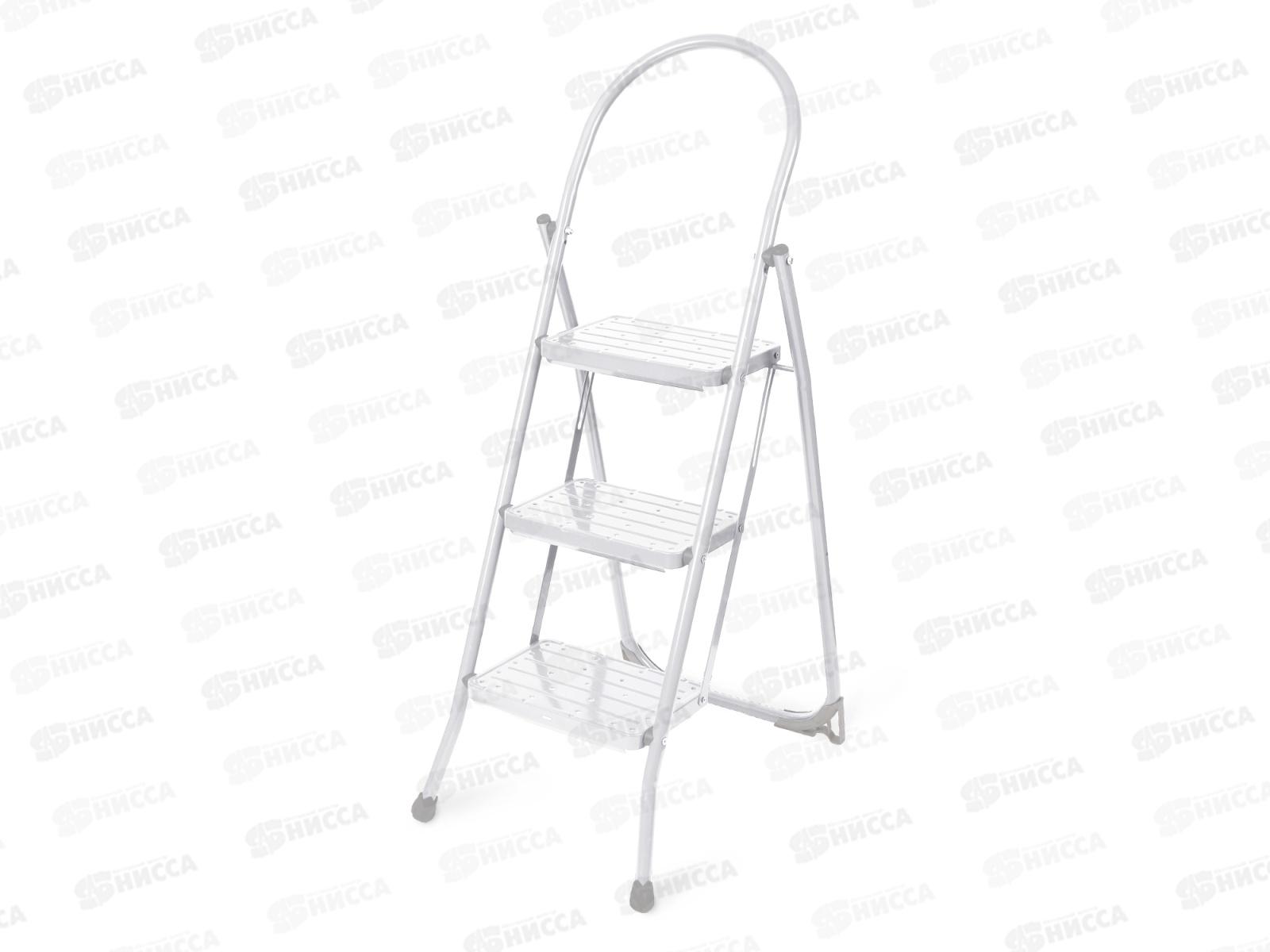 Стремянка с широкими ступенями СМШ3/Б белый