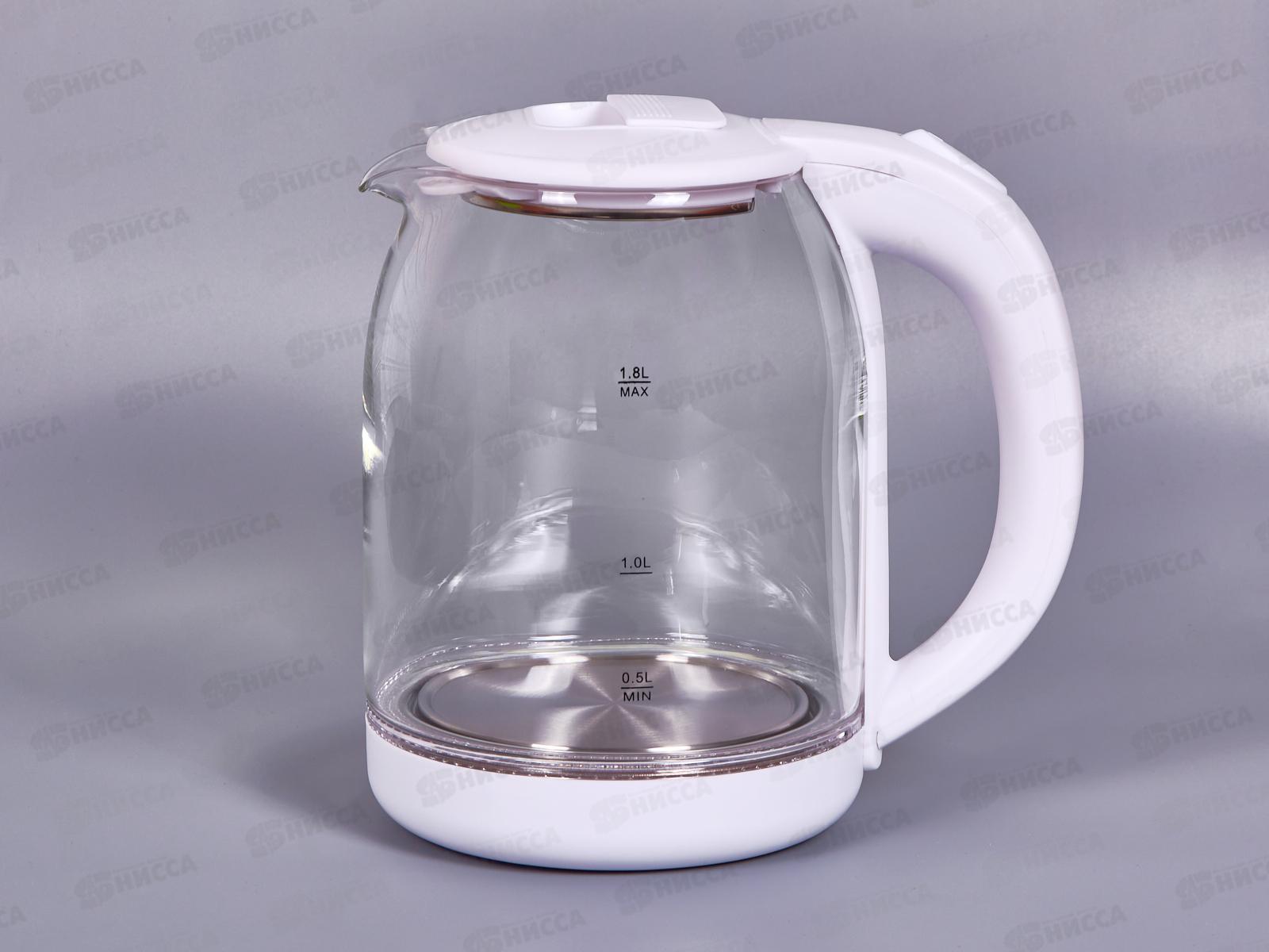 Чайник электрический EC-114 1,8л 1800Вт стекло Белый Добрыня