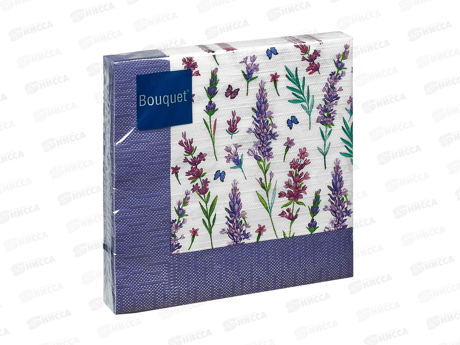 Салфетки 3 слойные 20 листов 33*33 Bouquet скатерть с лавандой, 25241*12