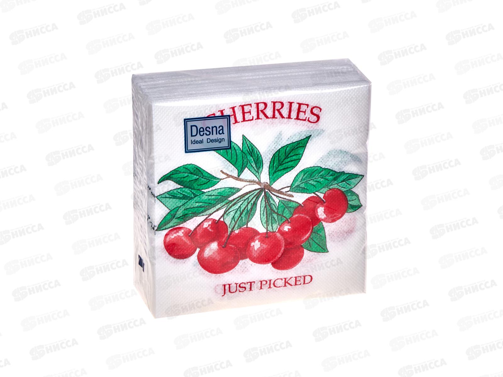 Салфетки 1 слойные 40 листов 24*24 Desna Design Вишня.57463*32