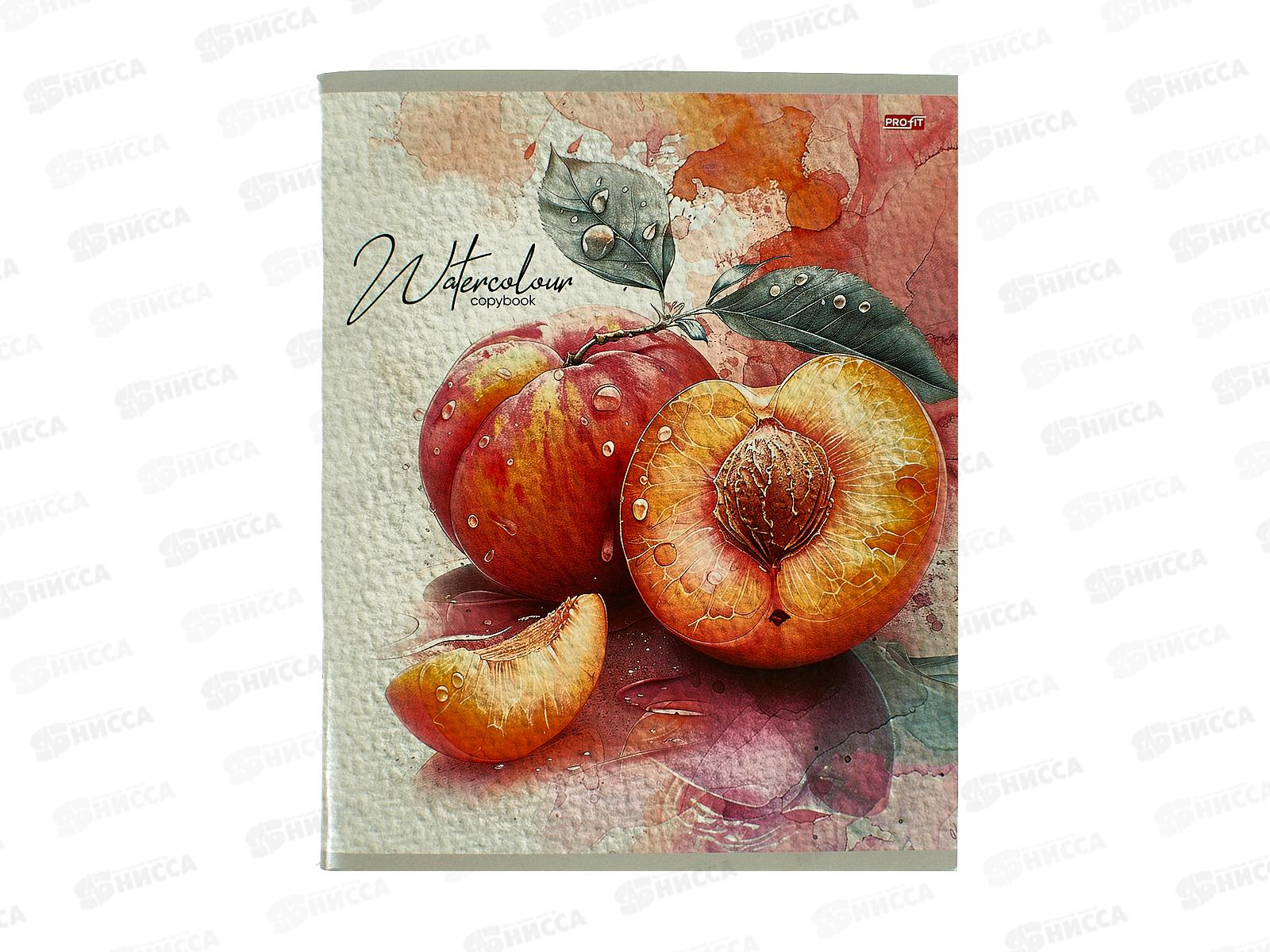 Тетрадь 96л клетка Profit Фруктово-ягодная акварель, мел., 96-9523 *6/48