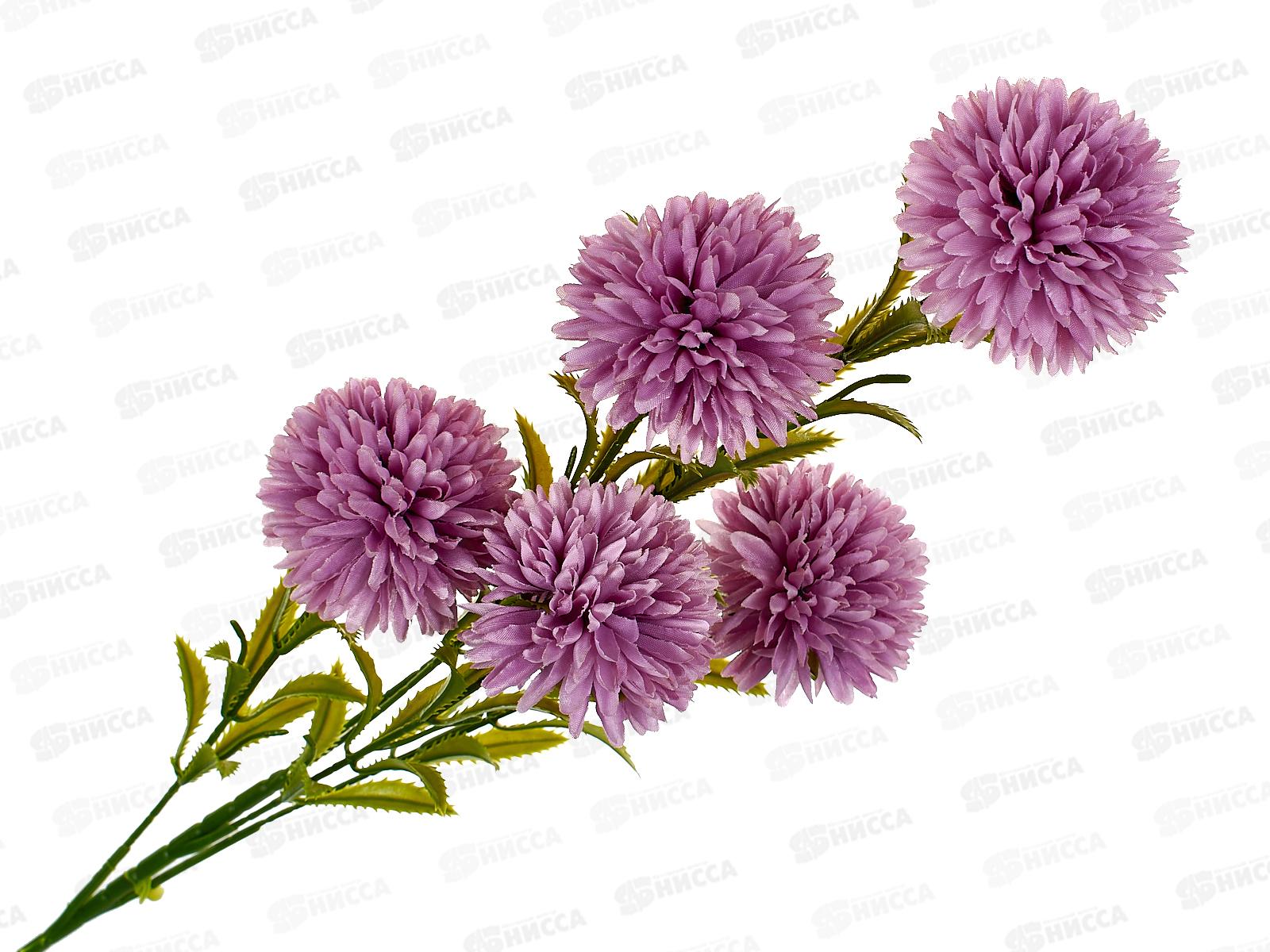 Цветы искусственные 80см Хризантема помпон сиреневый 10104956