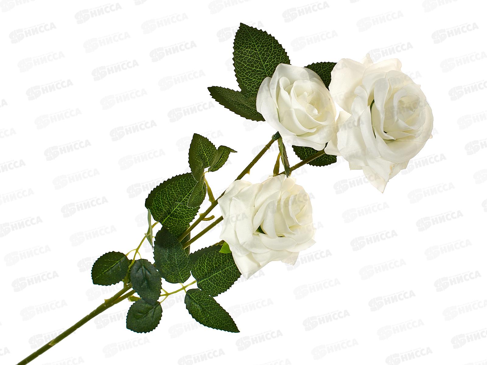 Цветы искусственные 61см Роза тройная белый 4301720 *1