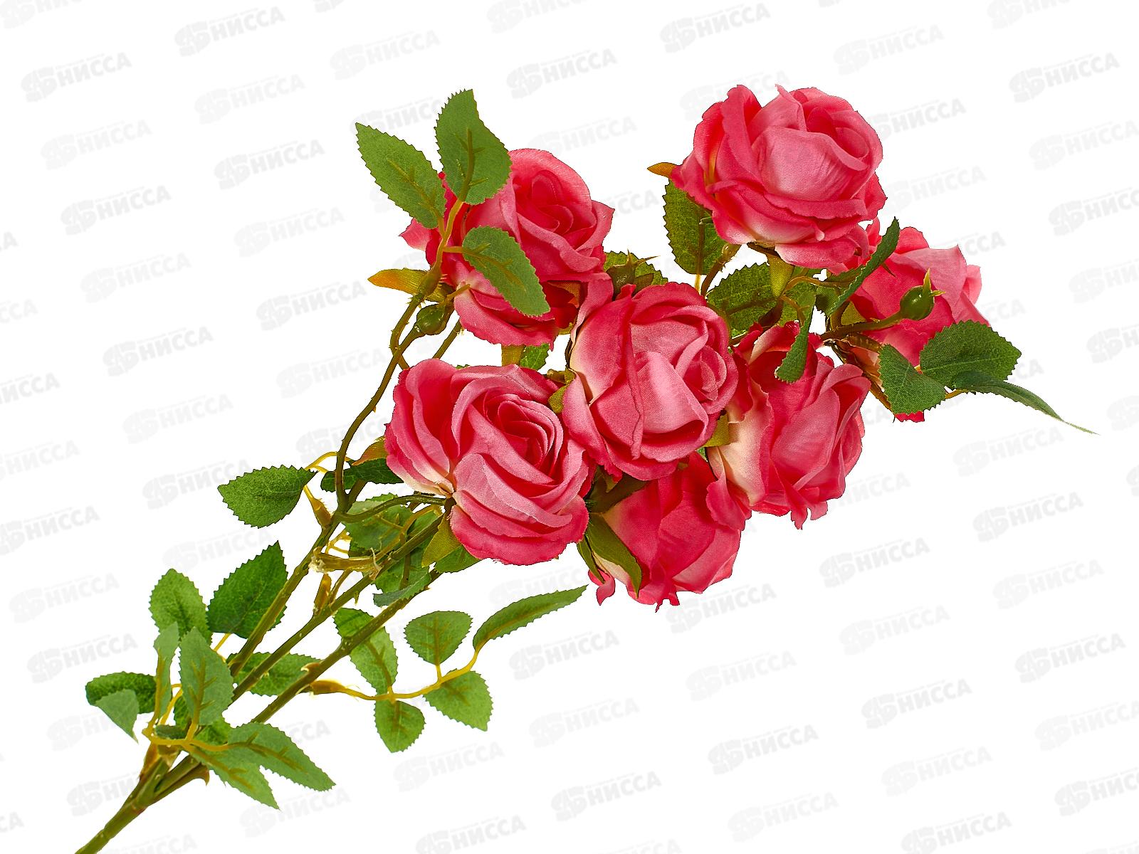 Цветы искусственные 65см Роза Септима яркий розовый 4738200