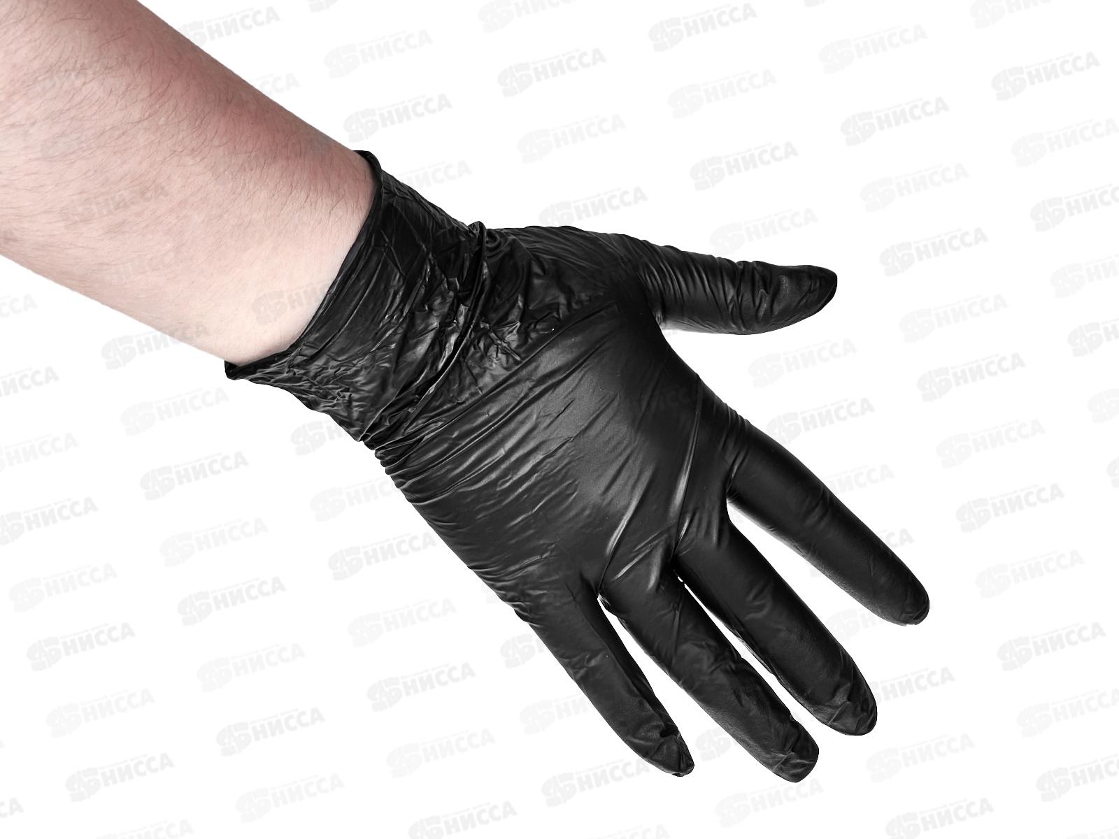 Перчатки нитриловые SFM SUPERSOFT M н/стер, н/оп,текстур черн*100