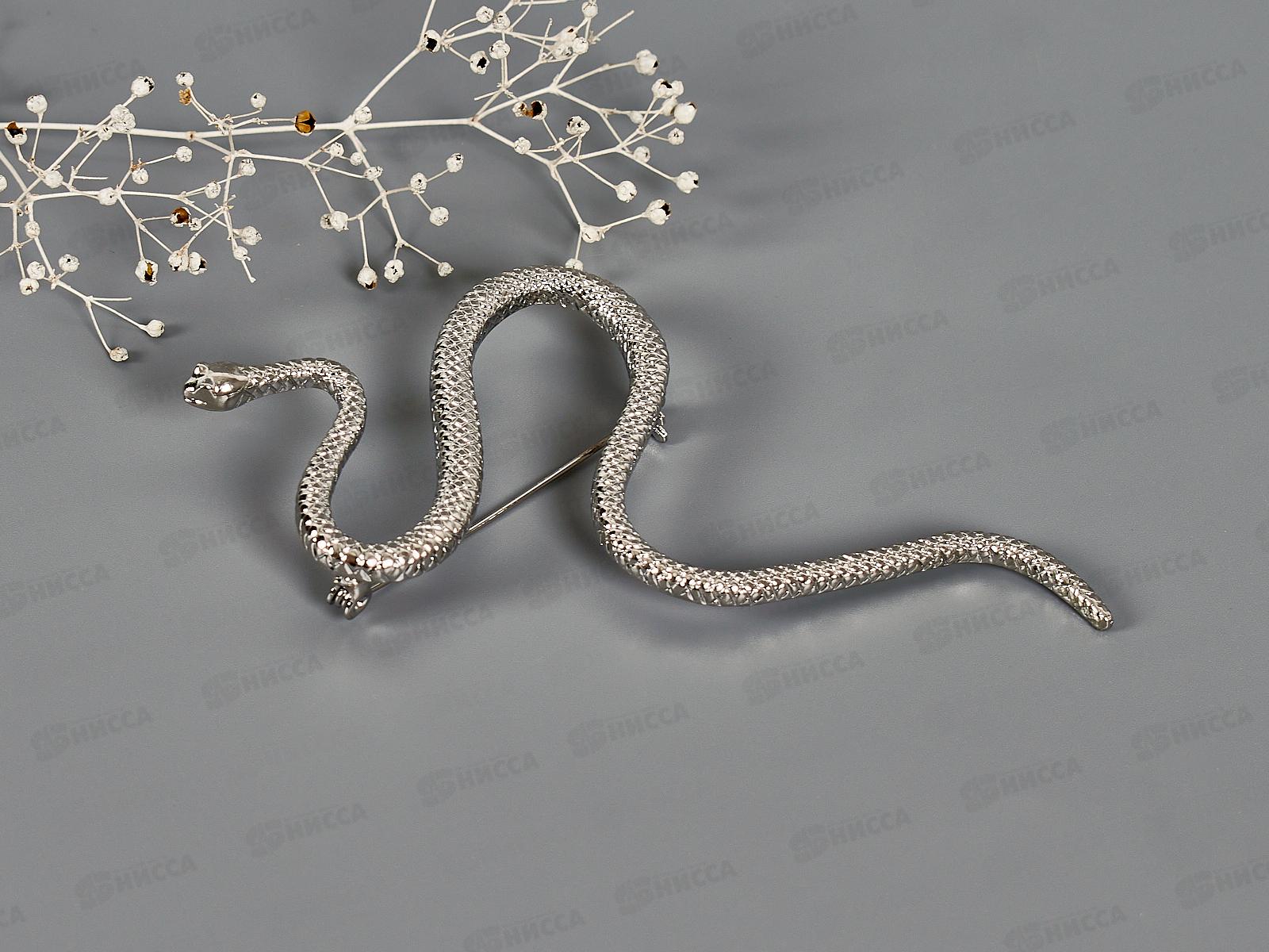 Брошь "Змейка" п/золото, п/серебро №1132