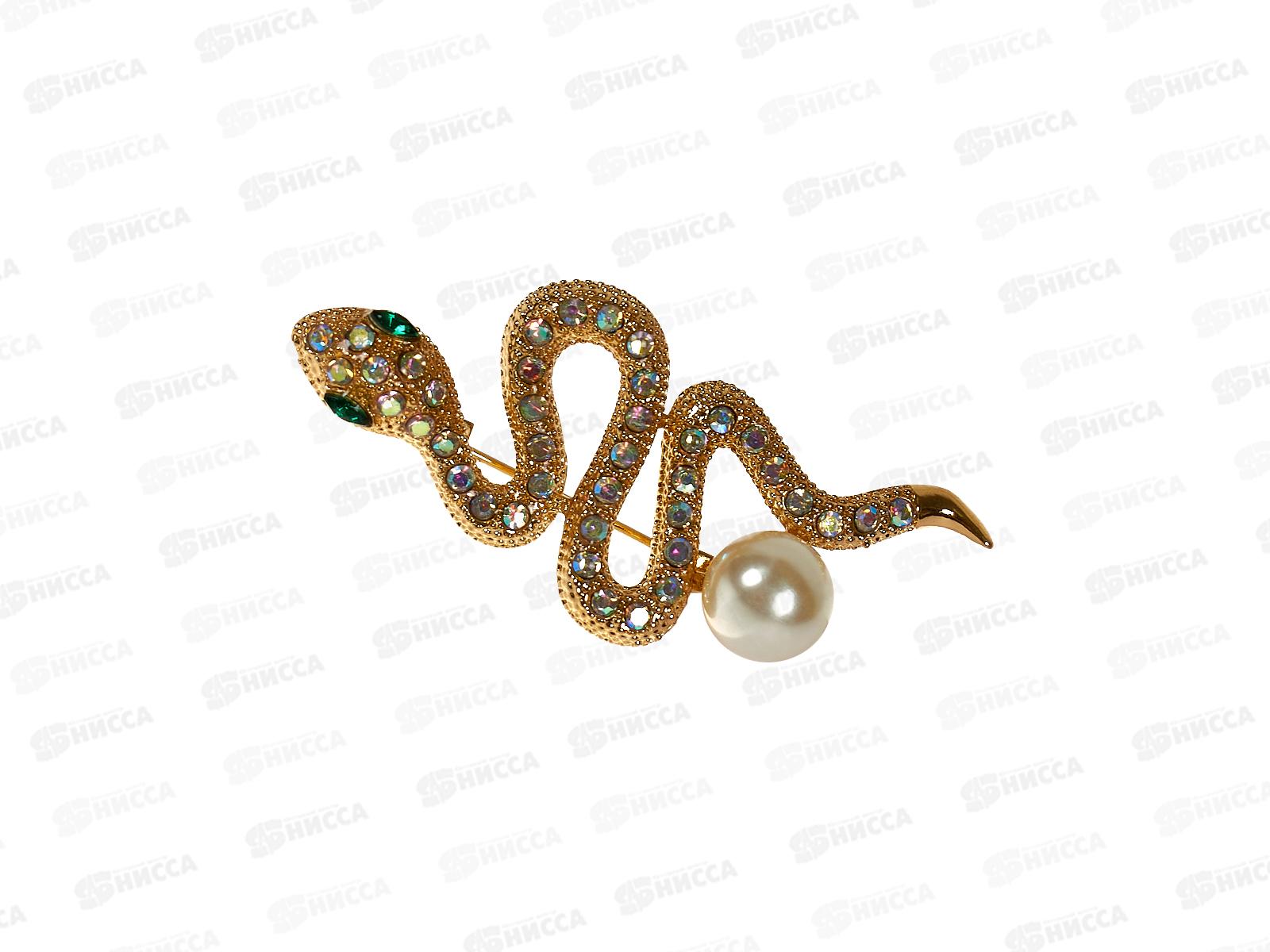 Брошь &quotЗмейка&quot со стразами в асс. №458