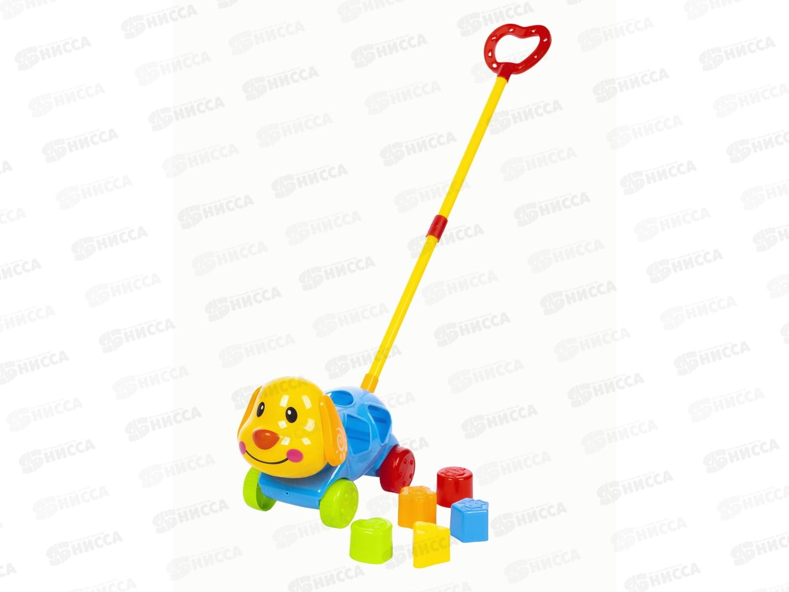 Каталка-сортер "Зверушка" на палочке, 2 вида, 1002043