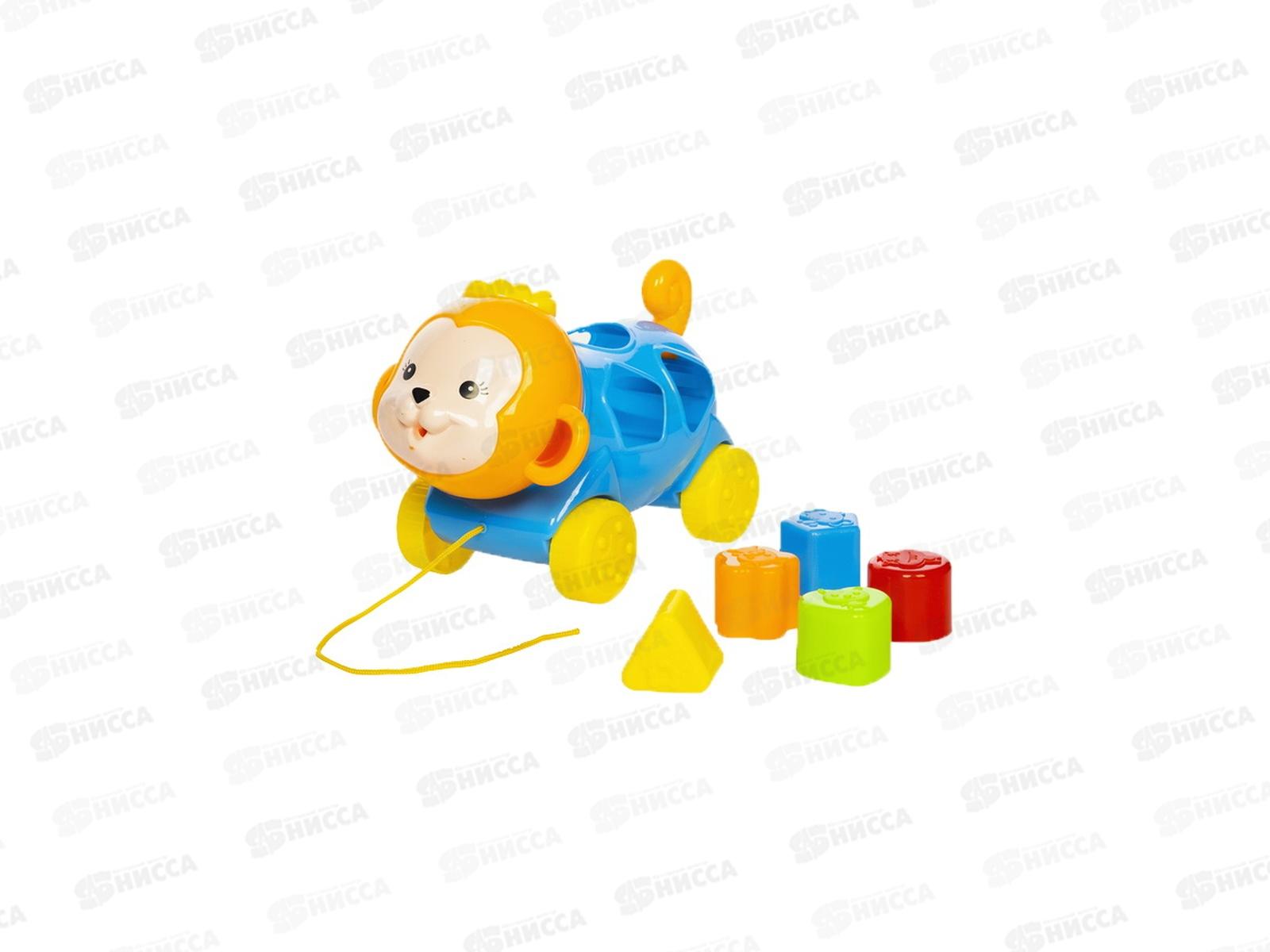 Каталка-сортер "Обезьянка" на веревочке, 1002041