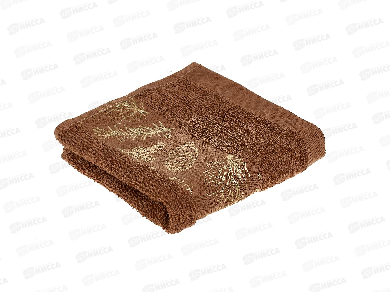 Полотенце махровое 30*60 Шишки 03-012 Коричневый