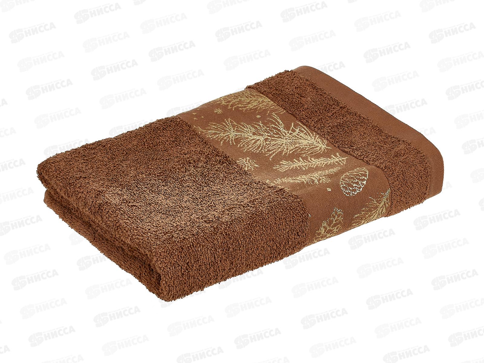 Полотенце махровое 70*130 Шишки 03-012 Коричневый