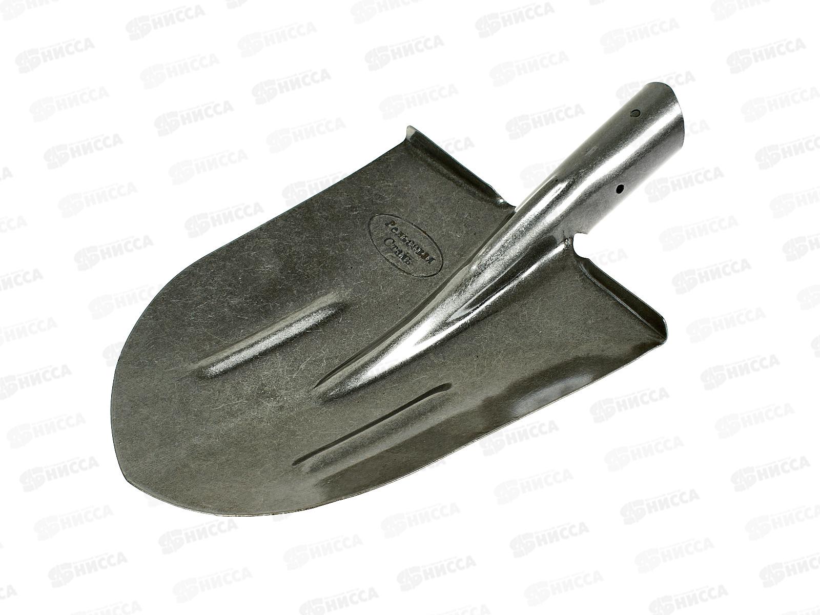 Лопата штыковая универсальная рельсовая сталь 235*285мм, без черенка, ЛШУ   *12