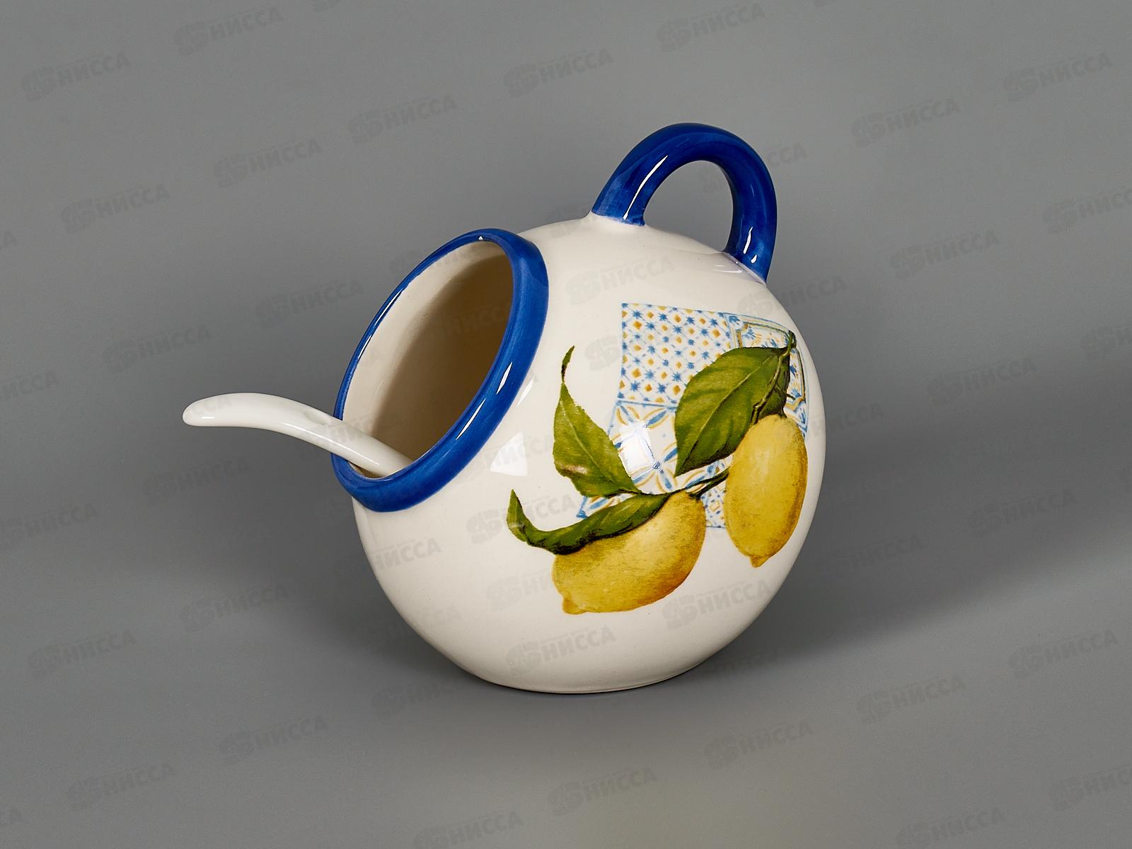 Солонка &quotЛимоны&quot с ложкой 170мл 9,5*10см керамика 824-536 г