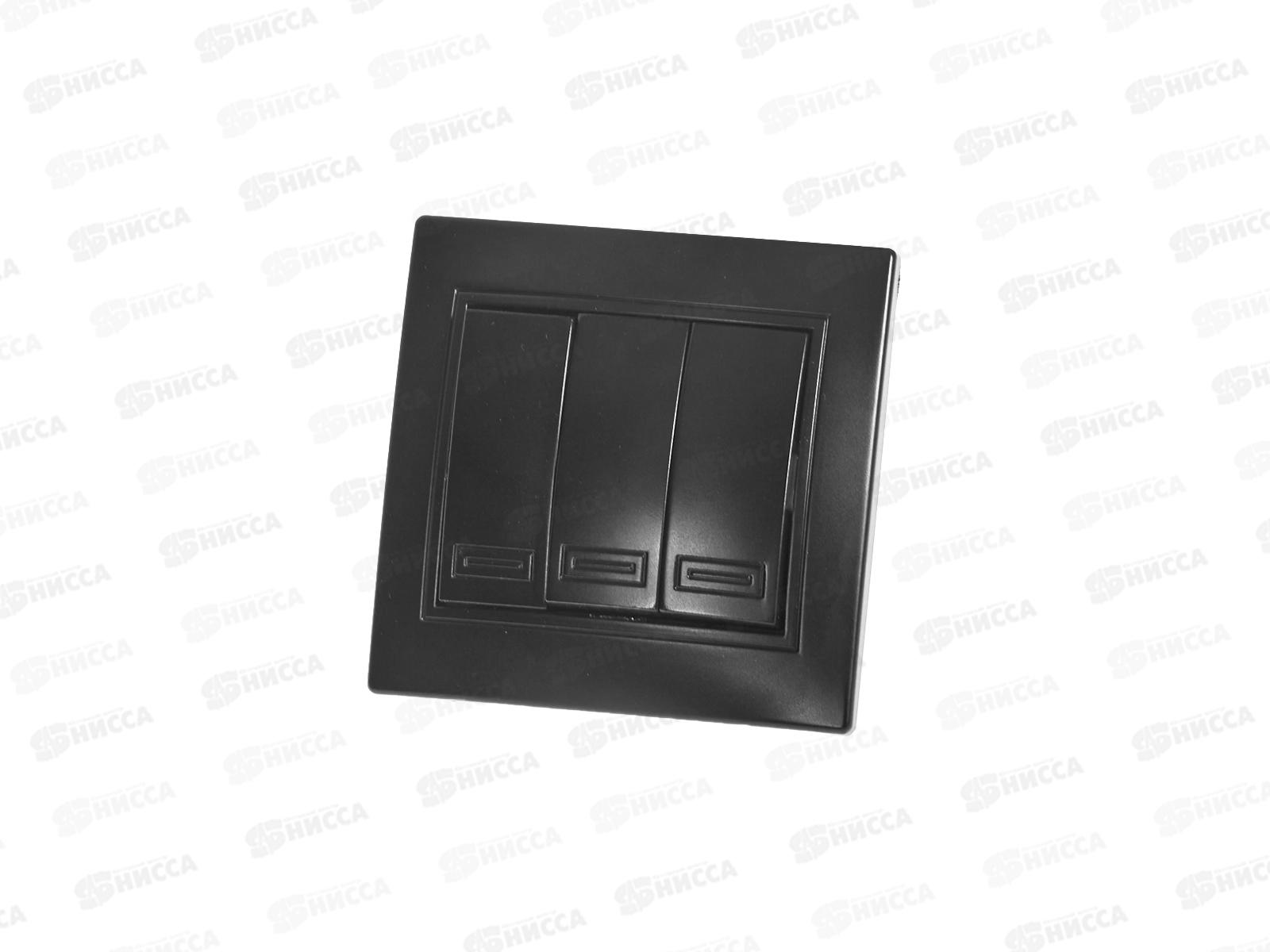 Выключатель INTRO Plano cкрытая установка тройной 10А-250В, IP20, шампань, 1-106-04