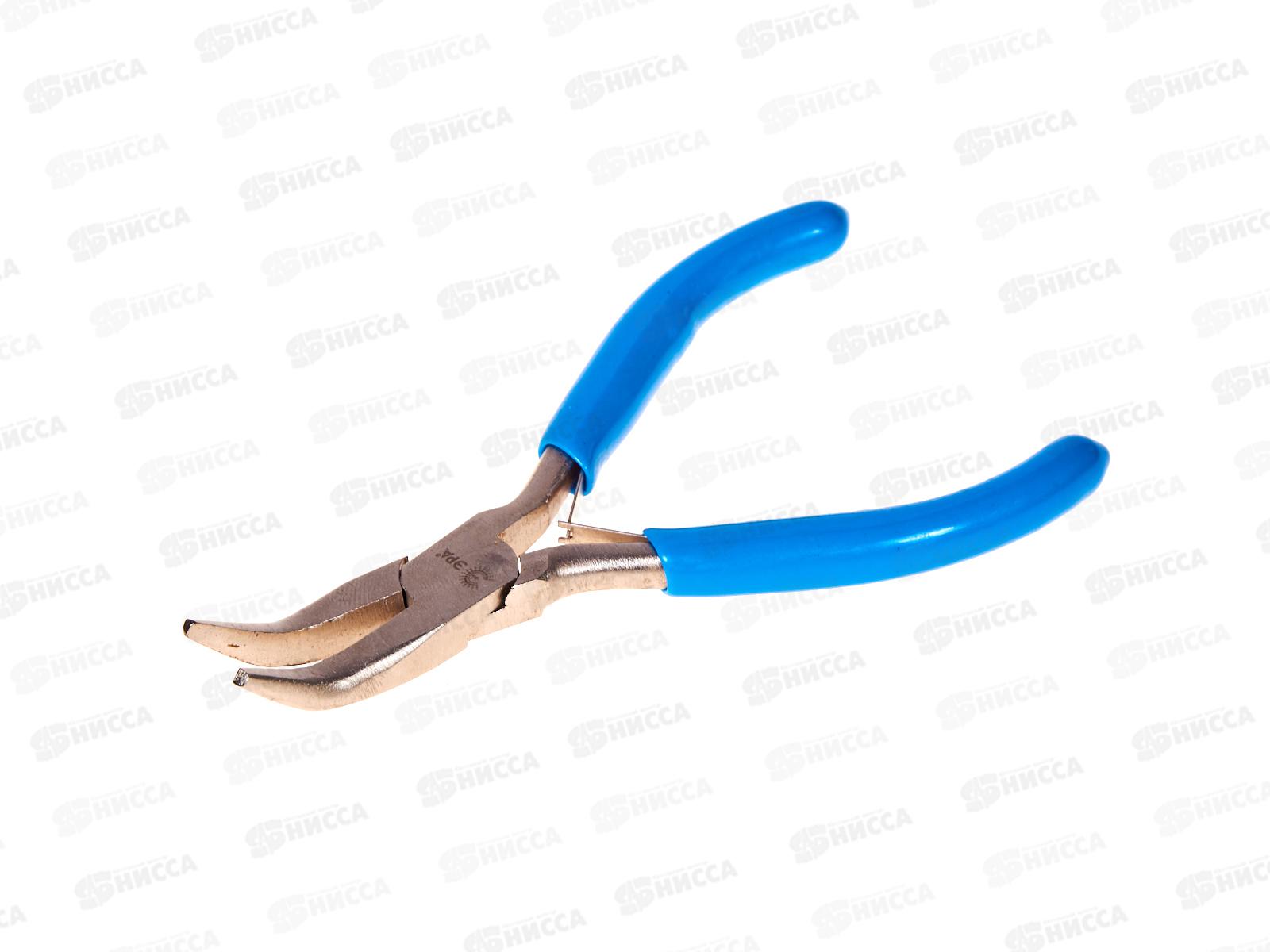 Тонкогубцы ЭРА 120мм с изогнутым носом обливные рукоятки, MTN140P