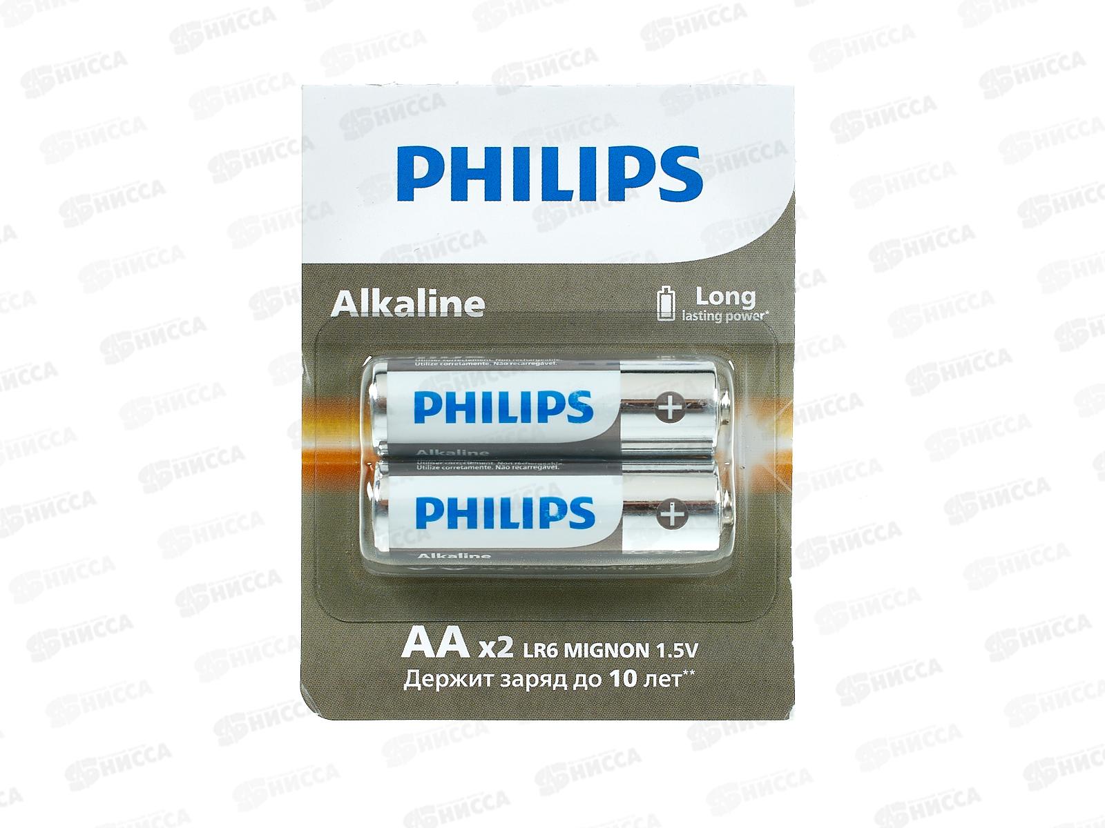 Батарейка ФИЛИПС LR6 A12S/51 алкалиновые (2*6шт)  *12/72/216