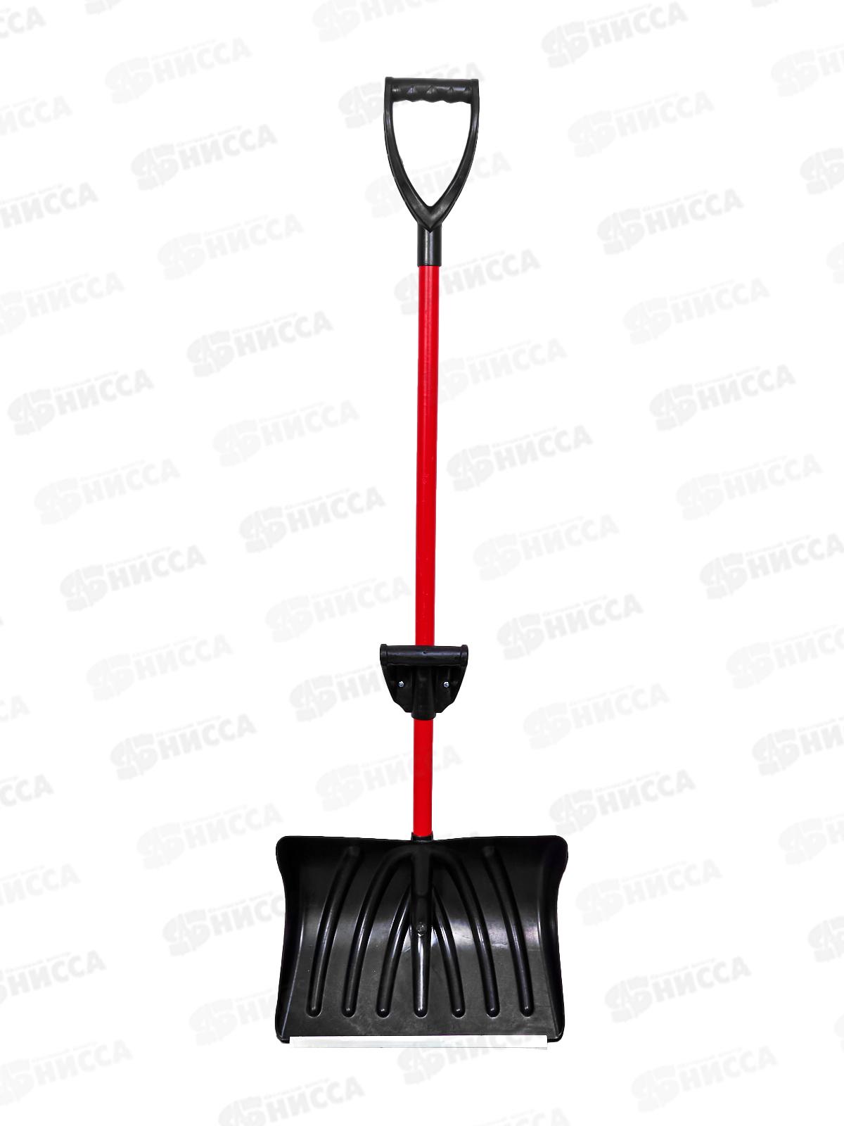 Лопата снеговая &quotПума&quot 470*335мм с алиминиевой планкой, металлический черенок в ПВХ оплетке с V-ручкой