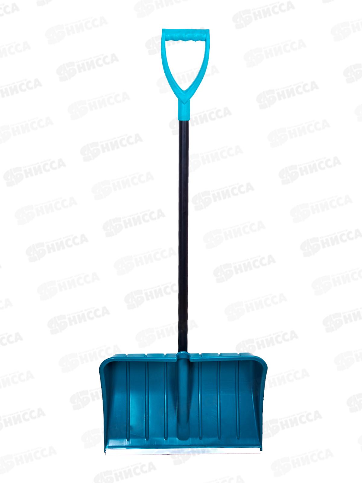 Лопата снеговая &quotМедведь&quot 550*380мм цветная с металлическим черенком в ПВХ оплетка с V-ручкой