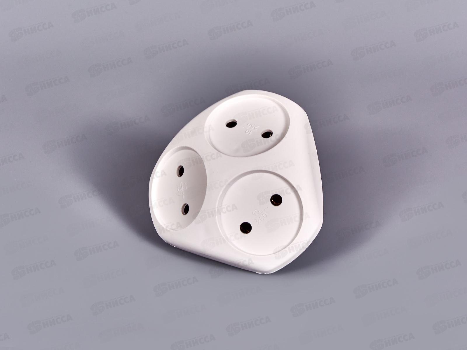 Тройник ЭРА SPx-3-W без заземления, белый