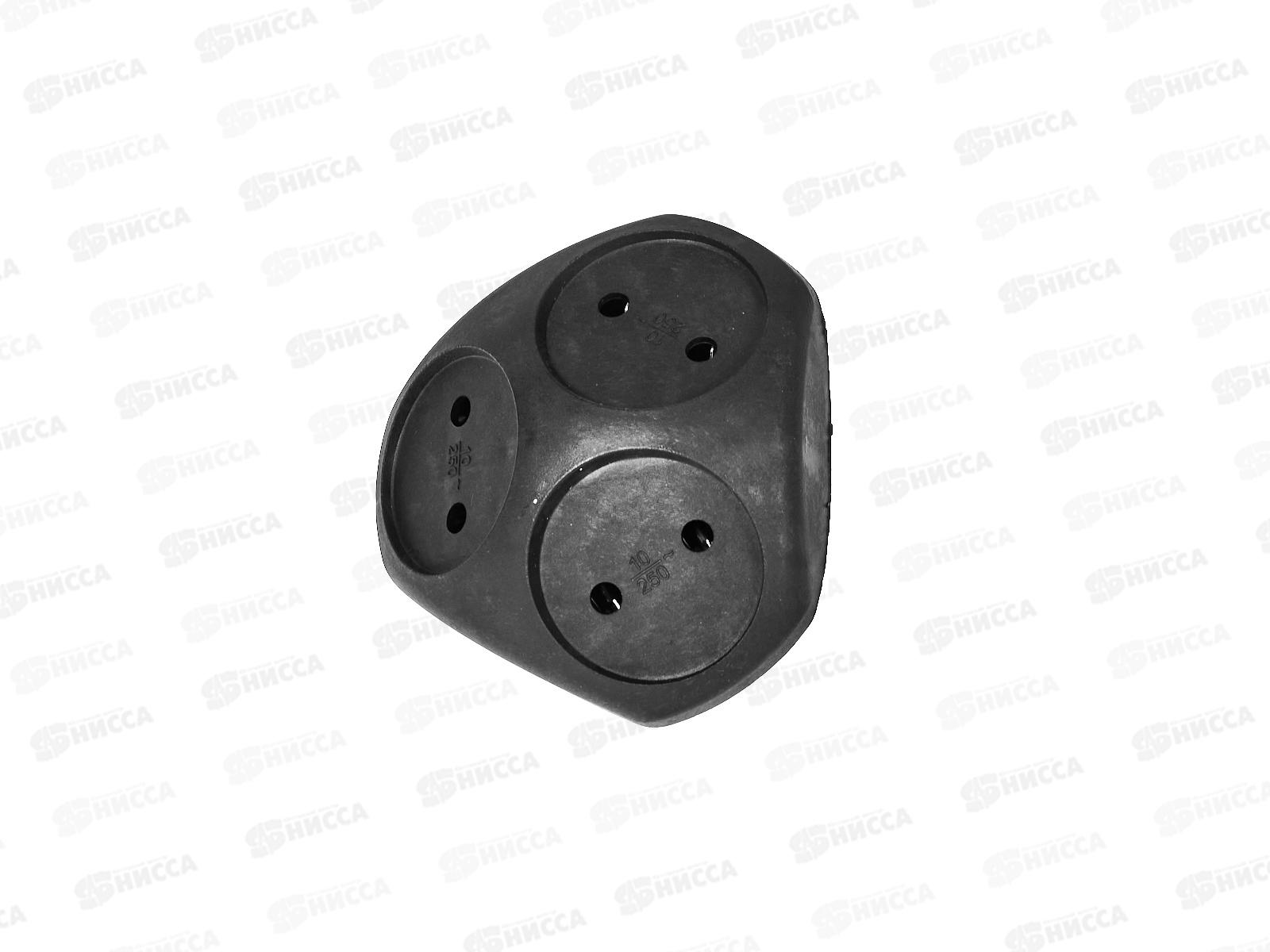 Тройник ЭРА SPx-3-B без заземления, черный *60