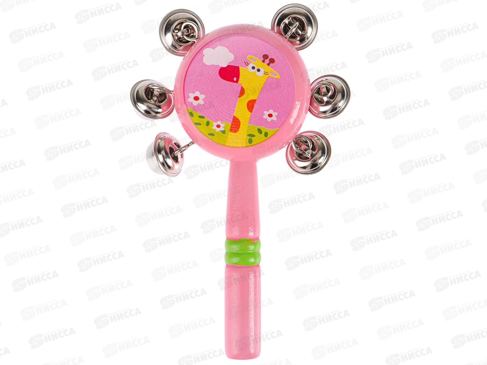 Деревянная игрушка. Погремушка 23см, с бубенцами, AN02157 в пакете