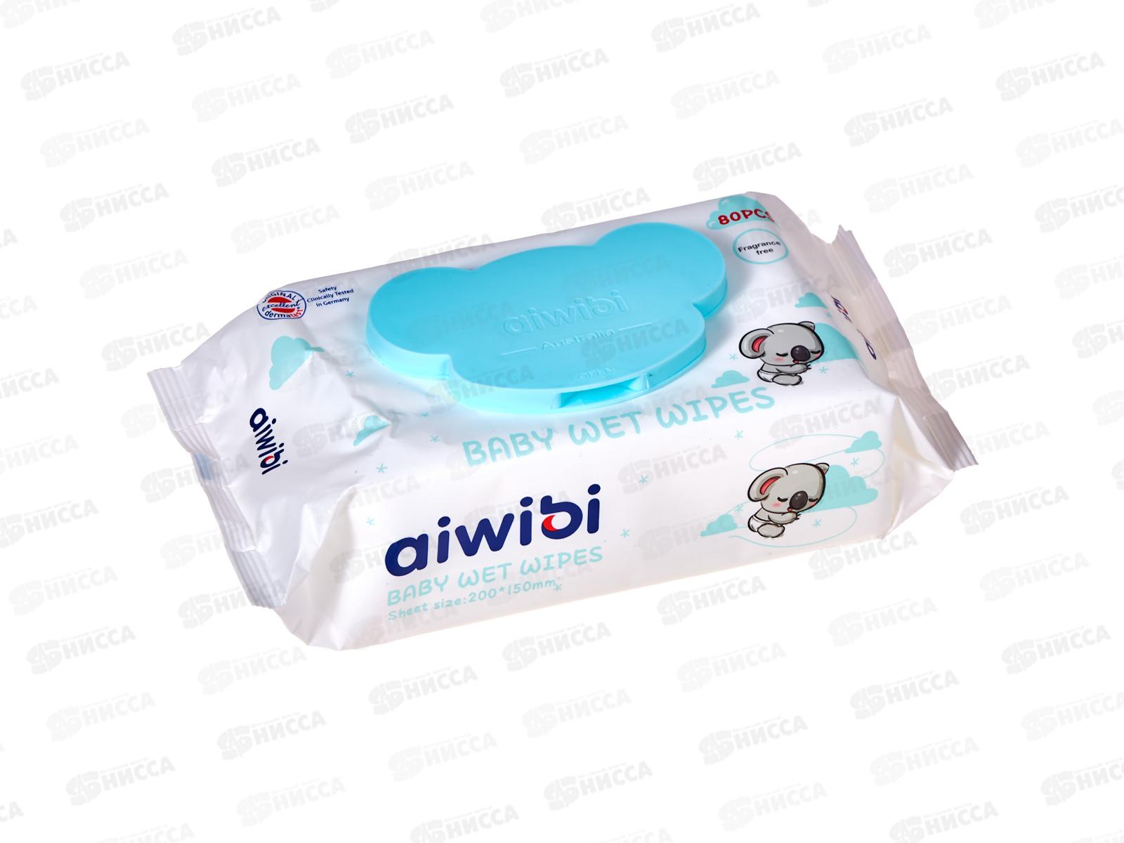 Aiwibi влажные салфетки Очищающие Коала 80шт клапан *24