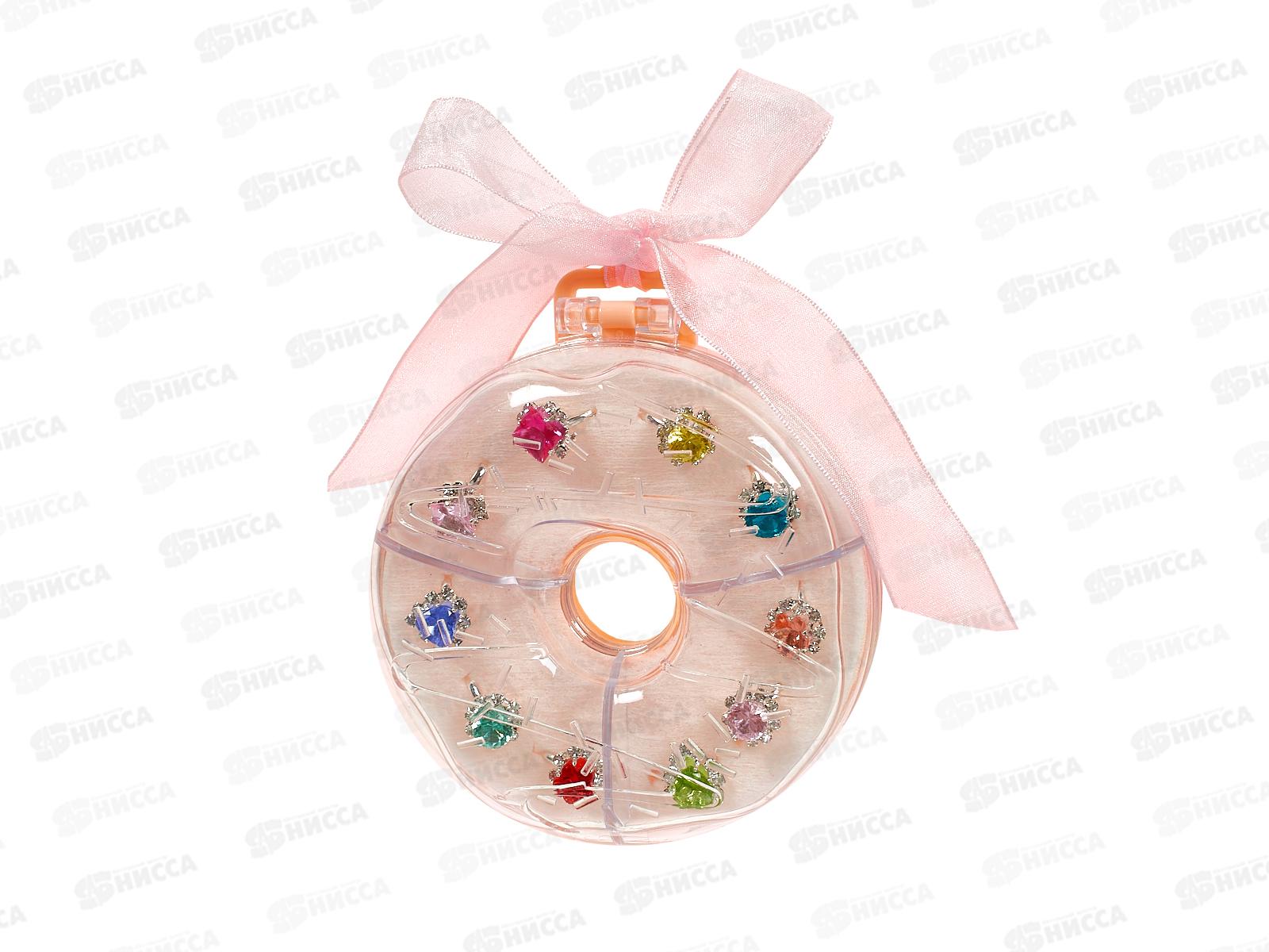 Кольцо детское "Разноцветные камушки-2" УК-1799 (микс 10шт в подарочной упаковке)