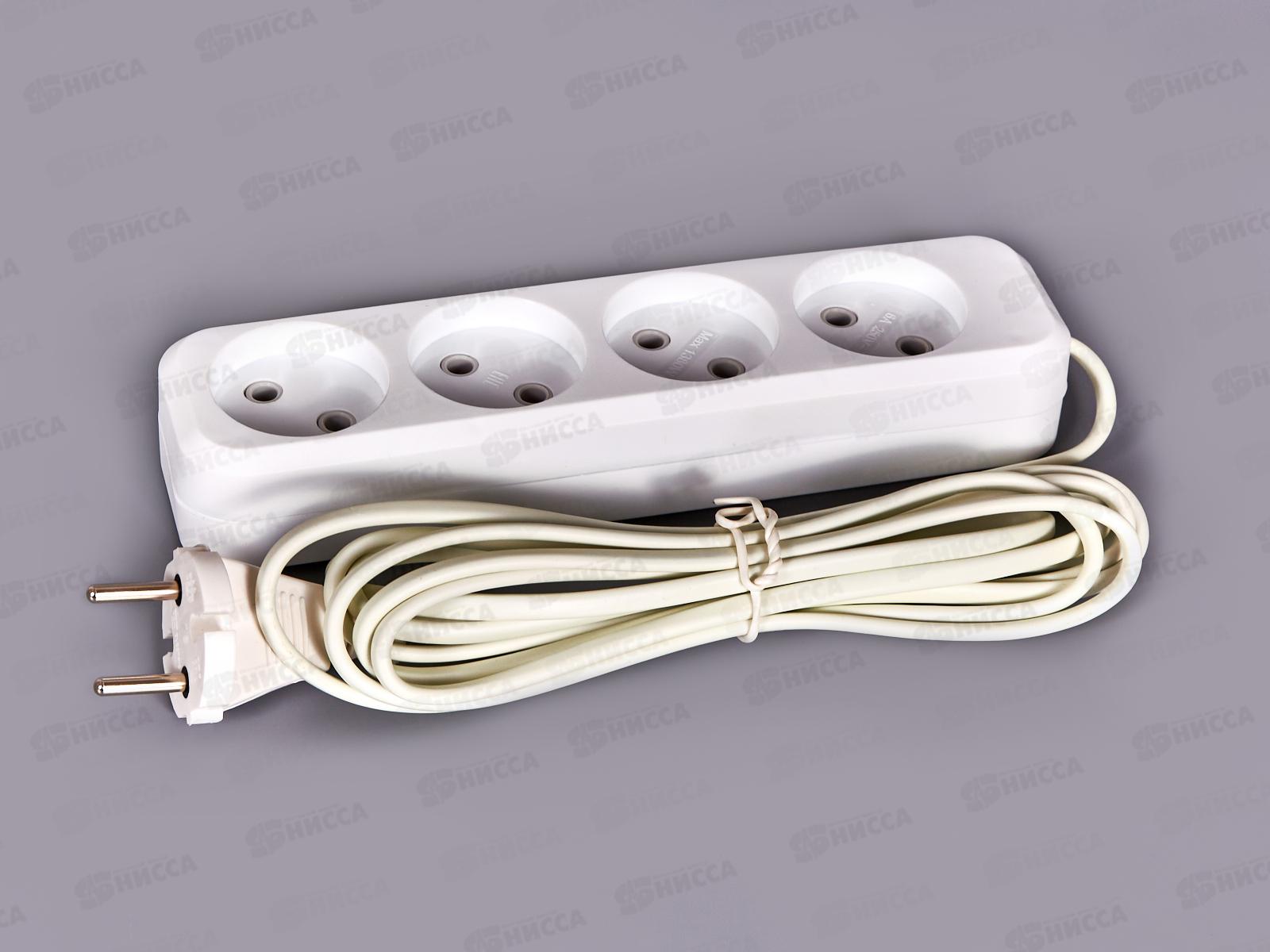 Удлинитель TDM У310 4гнезда 3м, без заземления, 6А, 1380Вт белый, 1206