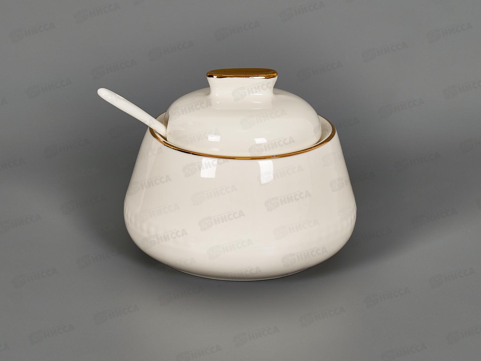 Сахарница &quotPrime&quot с ложкой v=250мл d=6,5 (фарфоровая), 0380057  *48