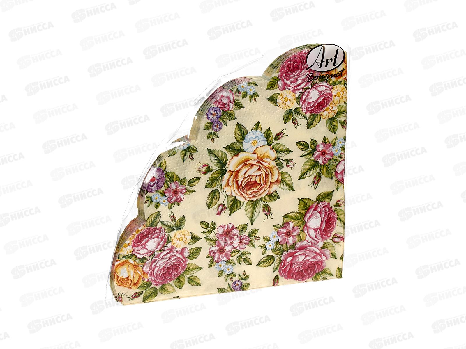 Салфетки 3 слойные 12 листов Art Bouquet Rondo Royal Поле роз 42876 *15