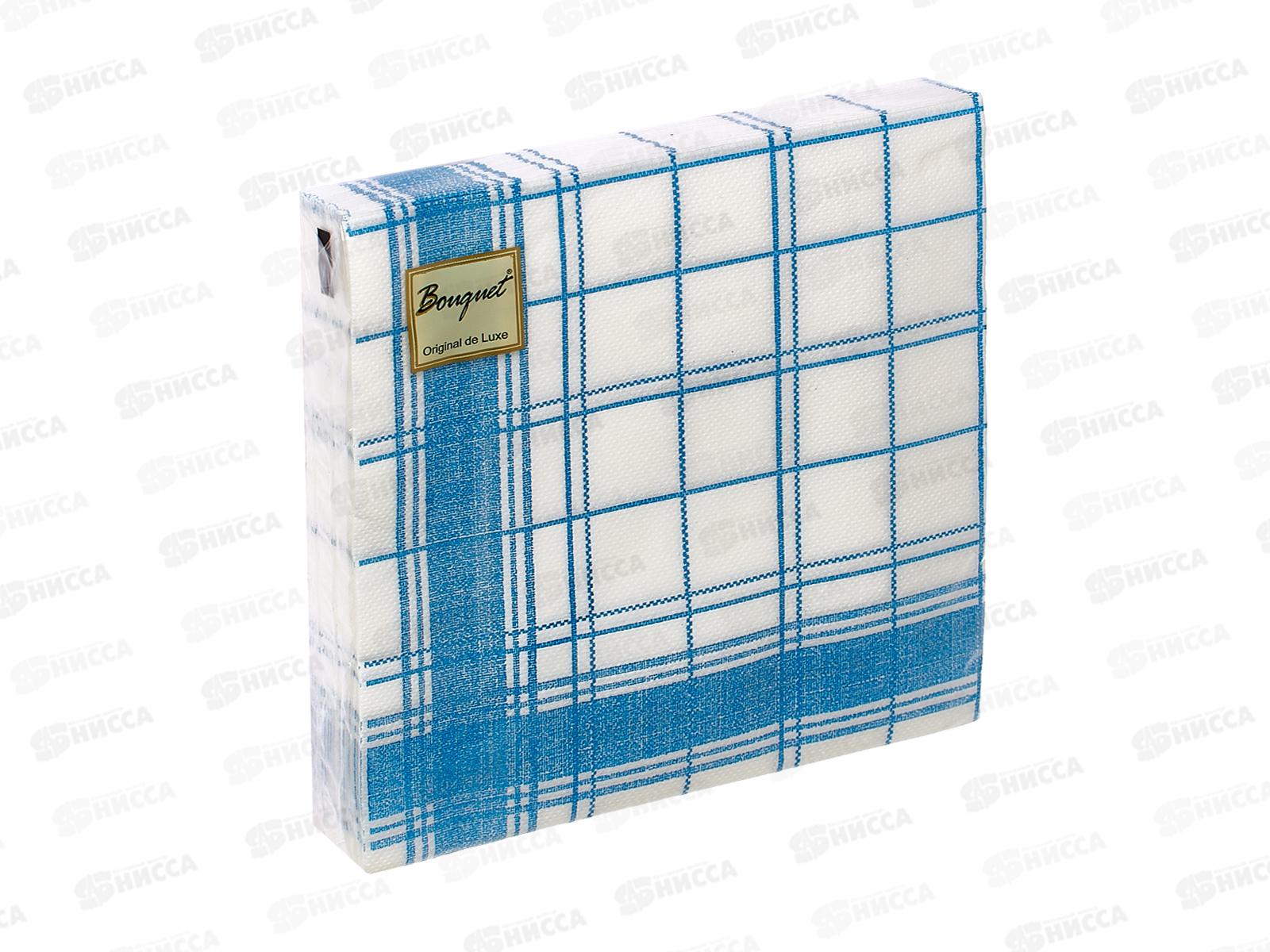 Салфетки 2 слойные 20 листов 33*33 Bouquet Original Скатерть льняная голубая 57894*12