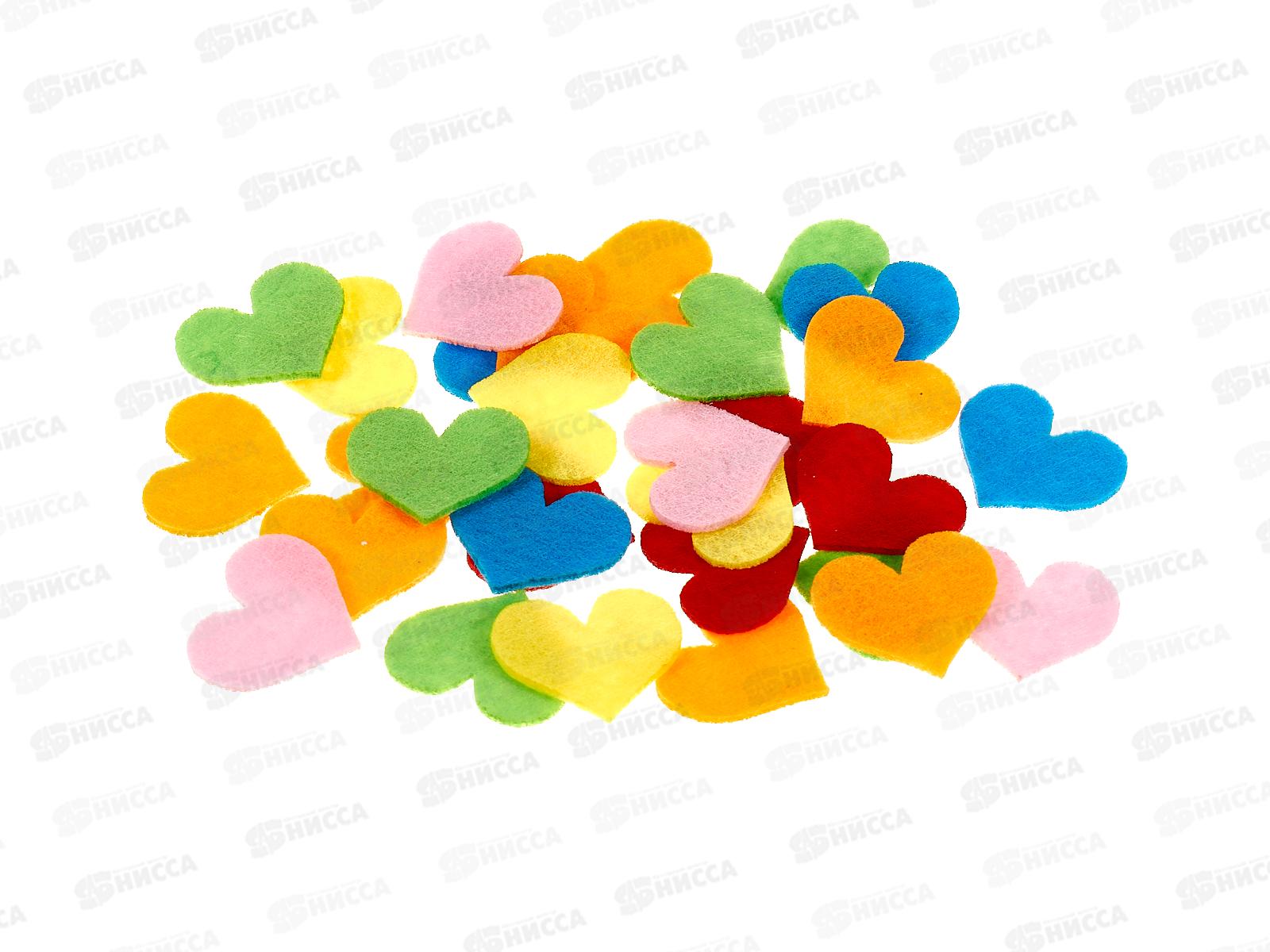 Заготовка д/декор.MAZARI Сердечки,30шт из ткани,асс,М-11902