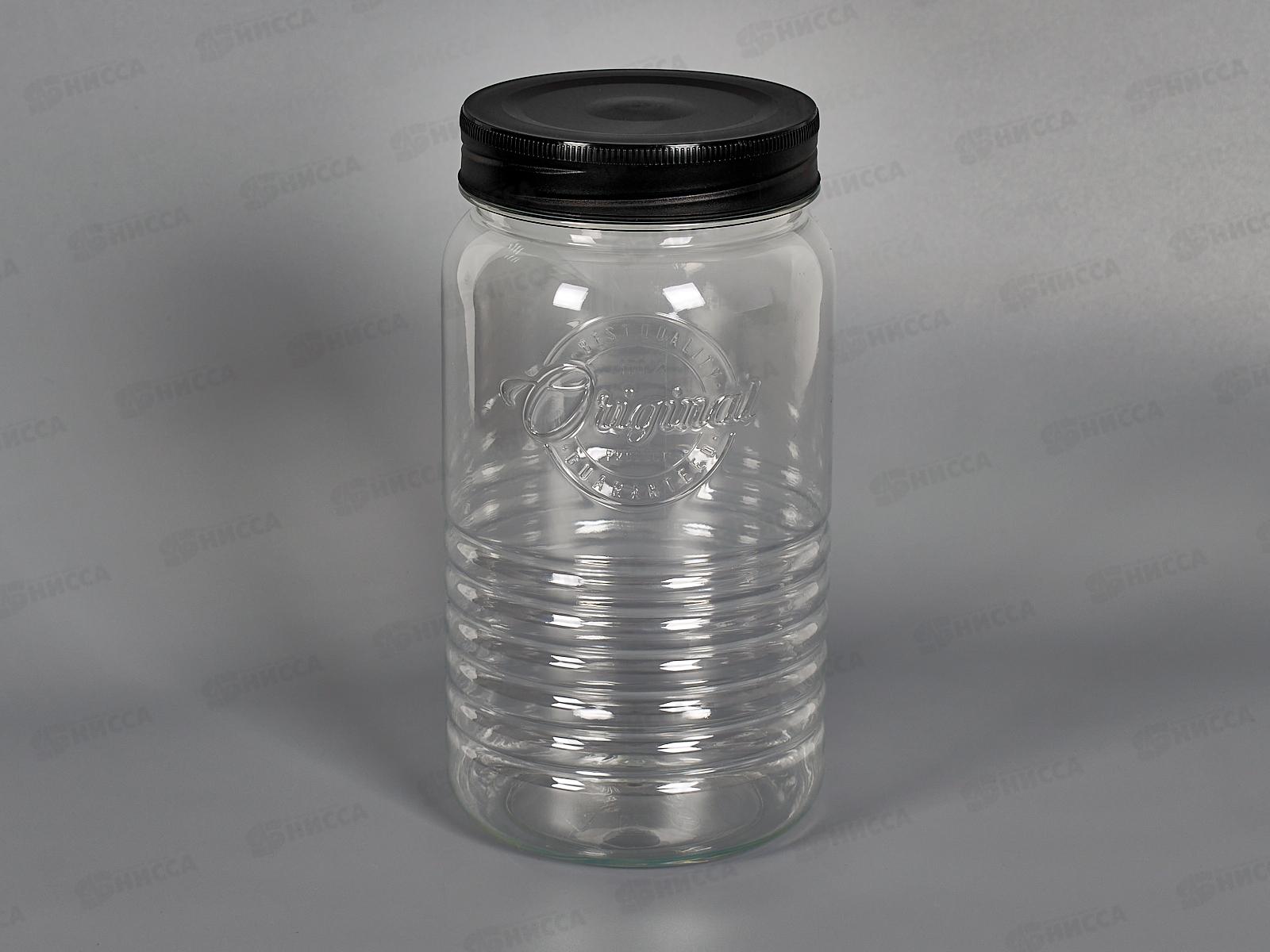 Банка круглая с эмбоссингом Original 1,3л черный 440200213 *12 БП