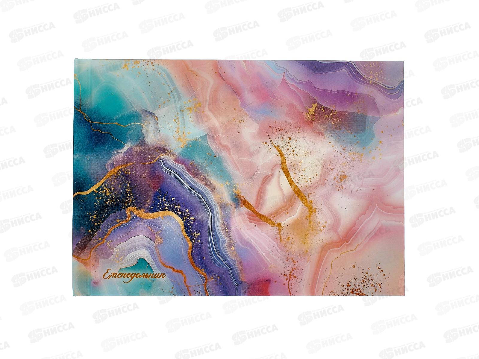 Еженедельник ПП недат., А6, 64л, Мраморный узор, 64-9976, гориз.