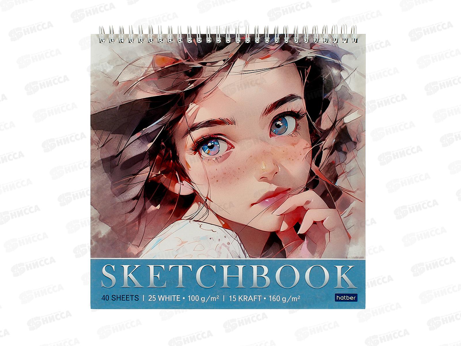 Скетчбук Hatber 240*240 40л Нежная,31993 *35