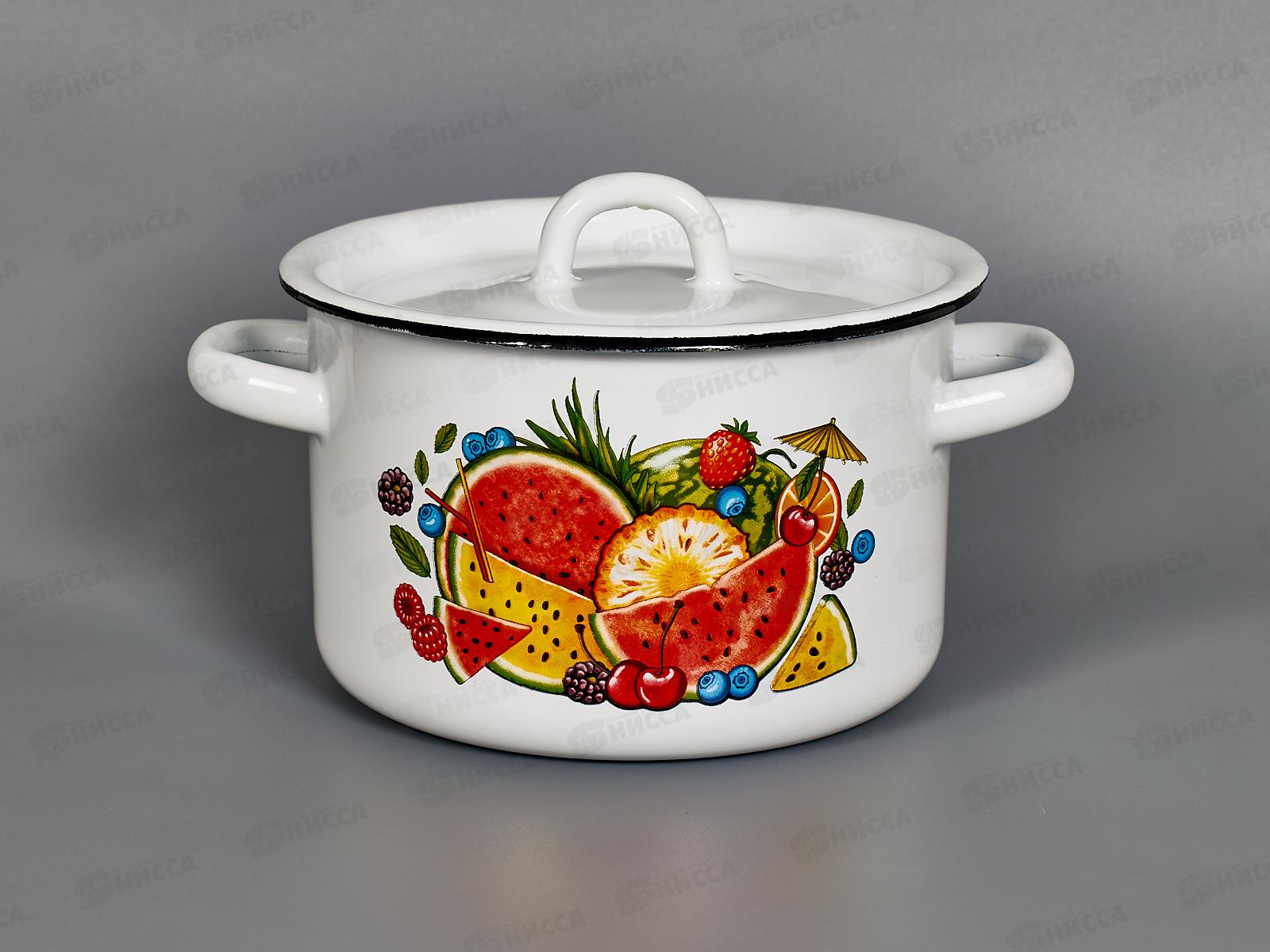 Кастрюля 2,0л эмалированная с рисунком 01-1610.1/4 Арбуз *8