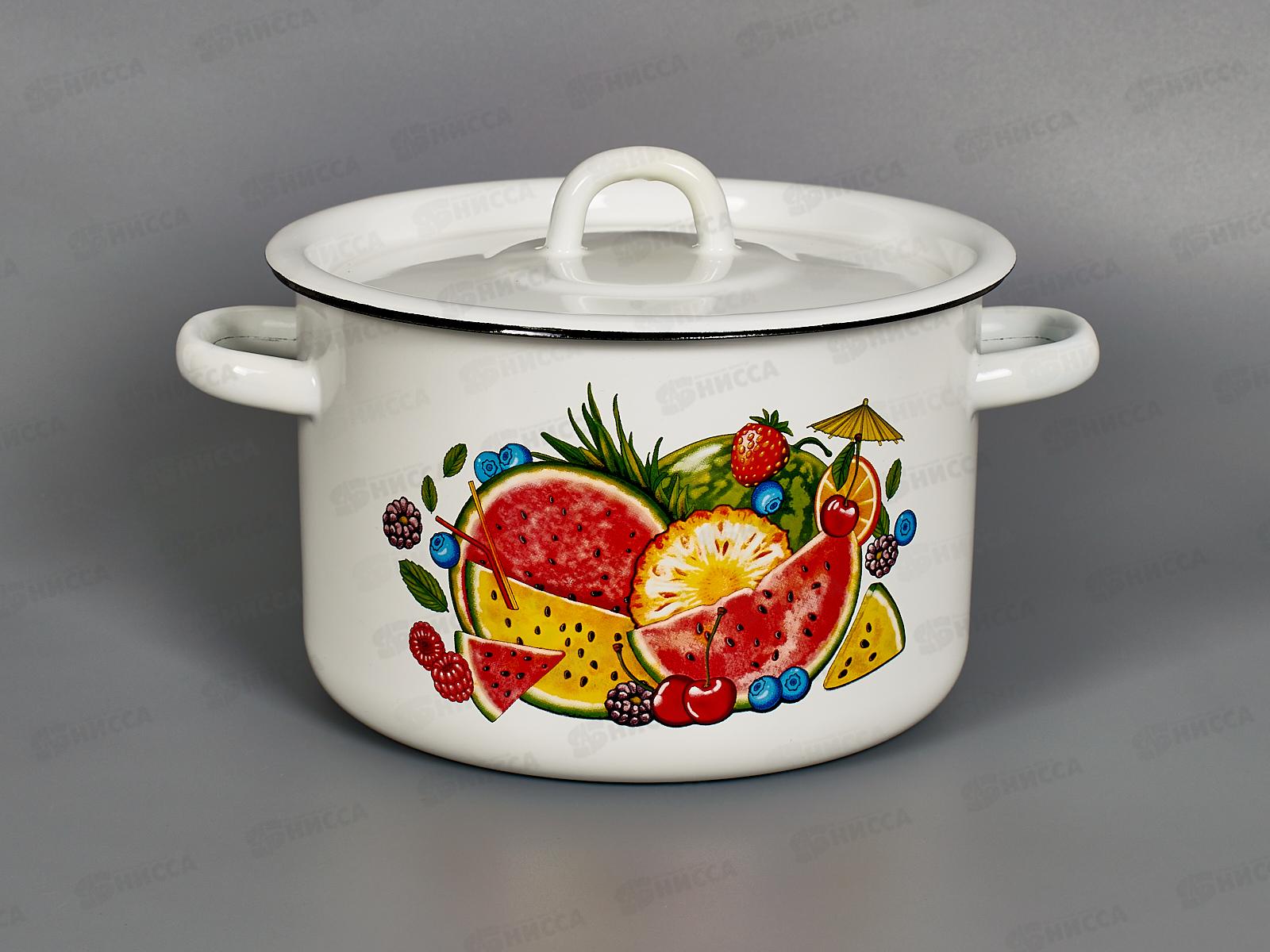 Кастрюля 3,0л эмалированная с рисунком 01-1612/4 Арбуз *4