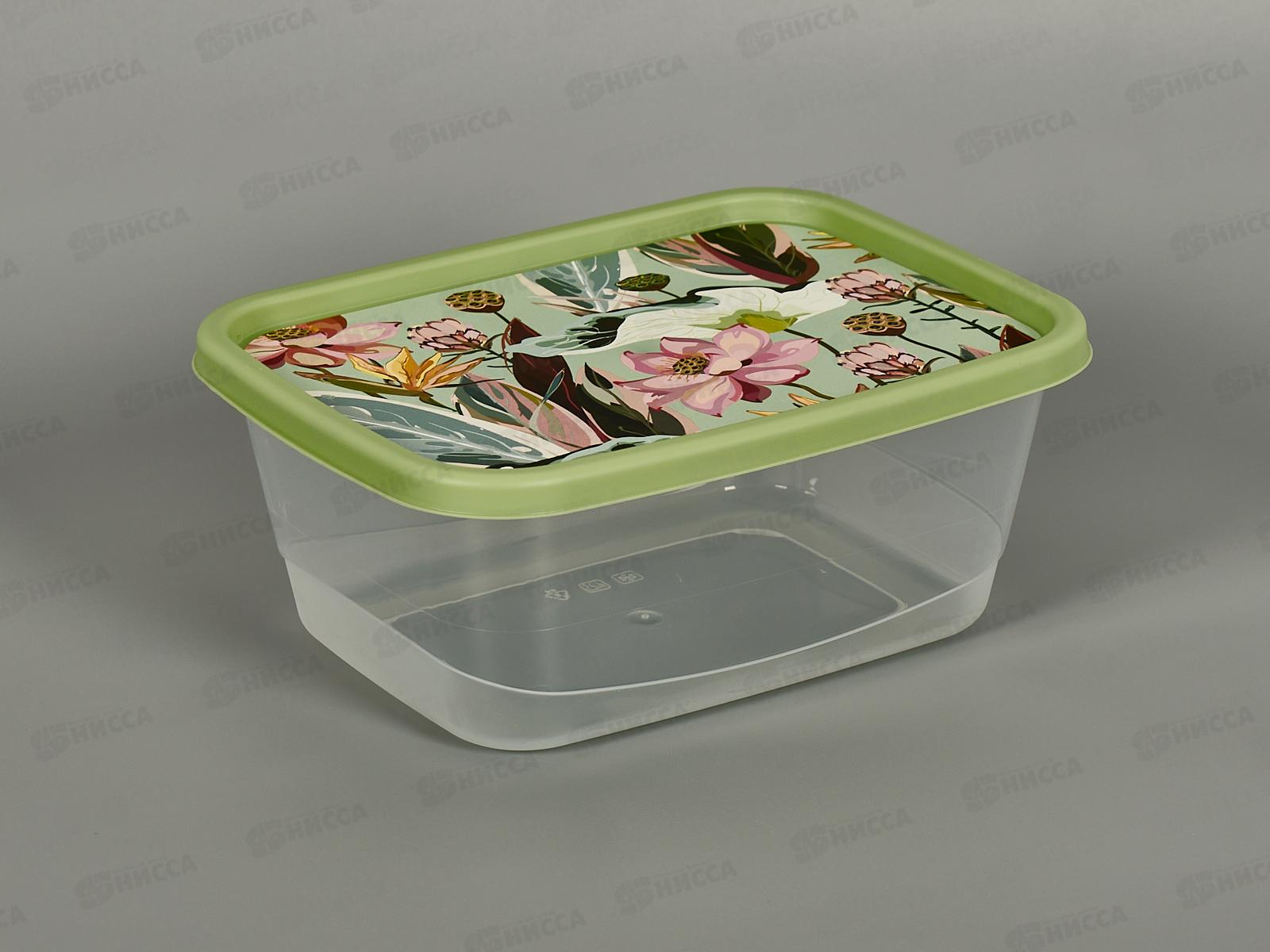 Контейнер д/прод. 1,5л с декором прямоуг Зеленый 222132218/08 *24