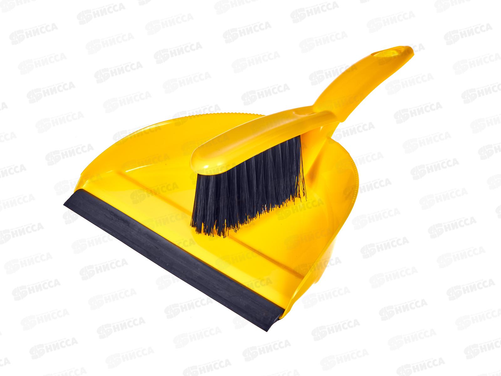 Комплект щетка-сметка &quotGood&quot с совком с кром ярко-желтый 223200902/02