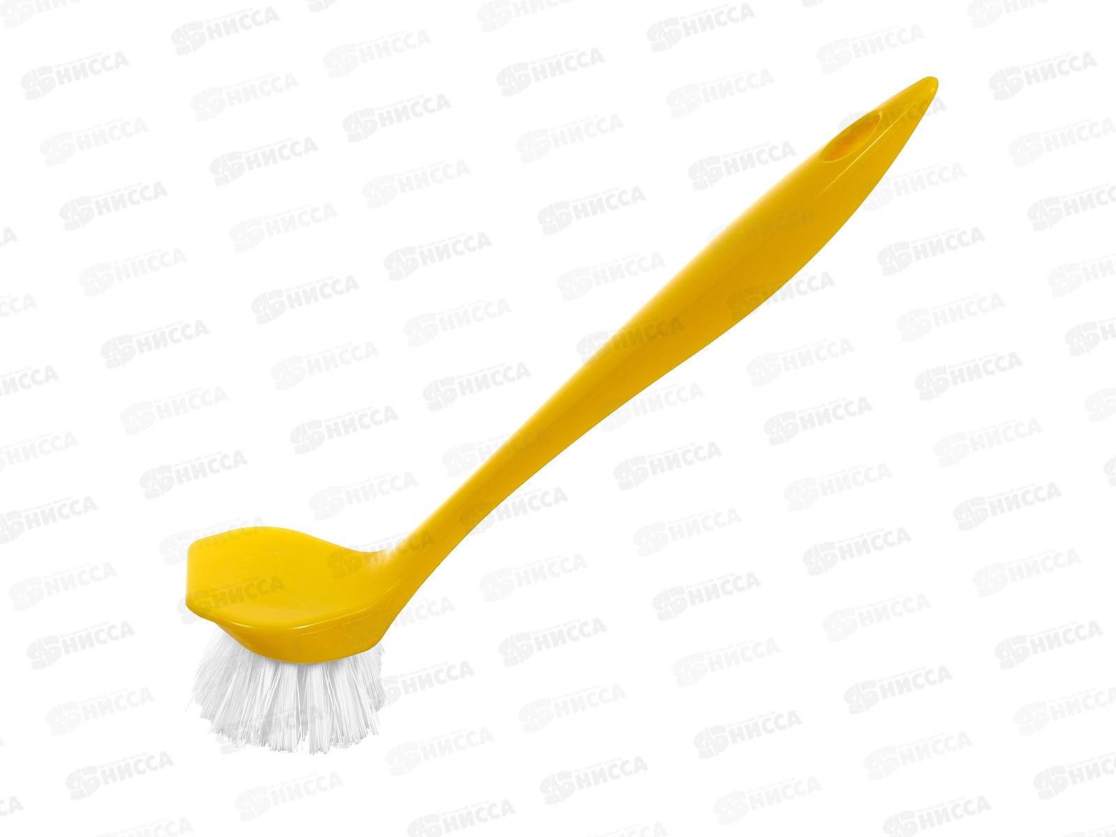 Щетка для посуды &quotGood&quot прямая ручка ярко-желтый 223200102/02 *36