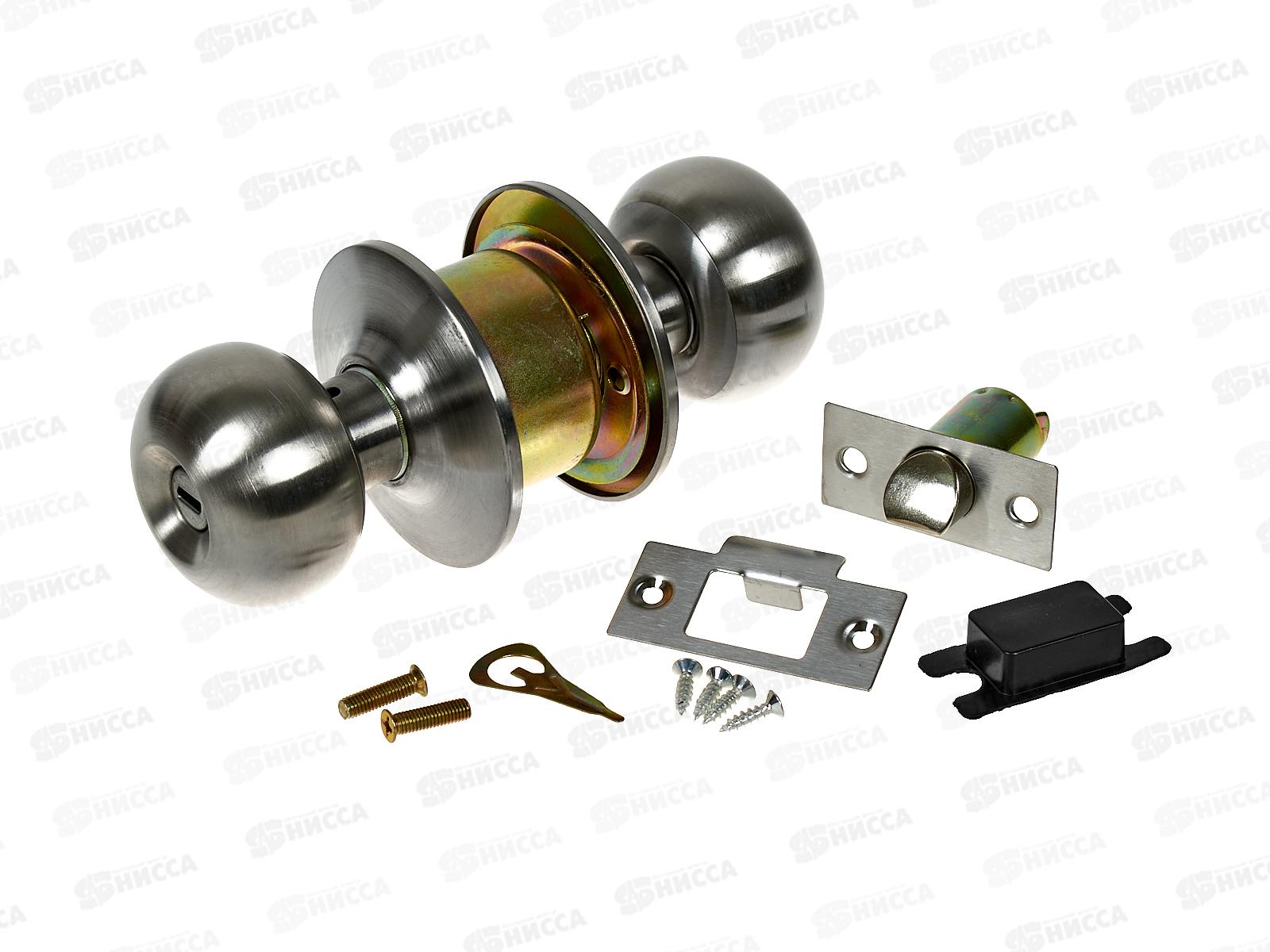 Ручка дверная врезная круглая с защелкой 5791SS хром (064452)  Ж